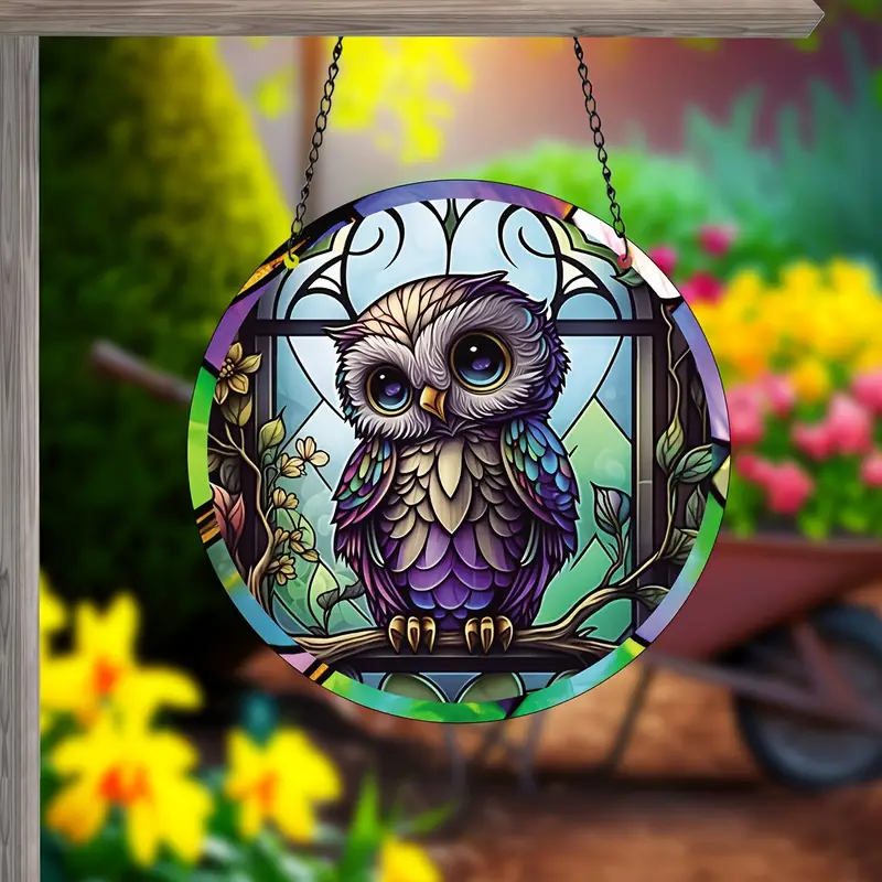 Owl Flower Cute Acrylic Window