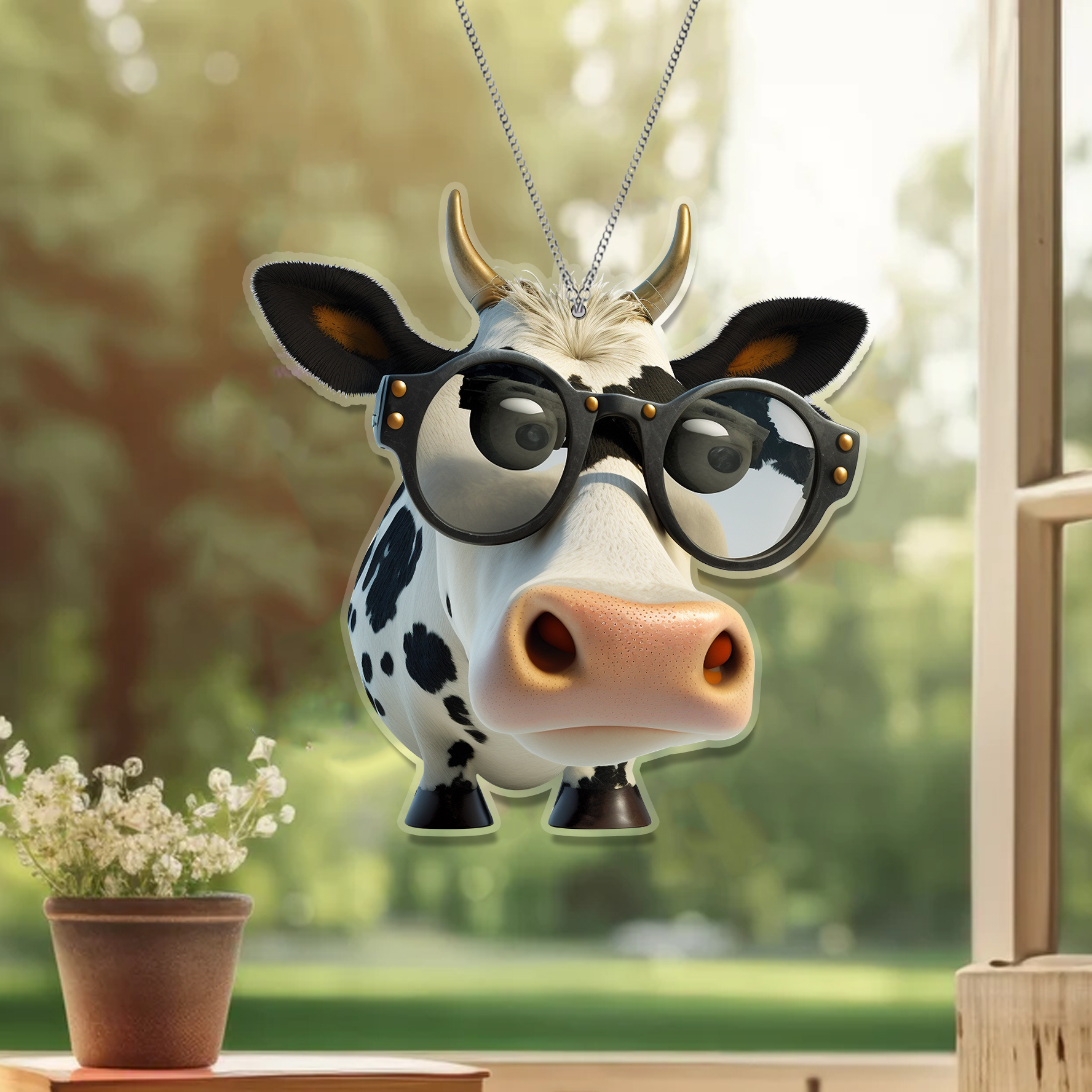 Cows Glasses Funny ACRYLIC window