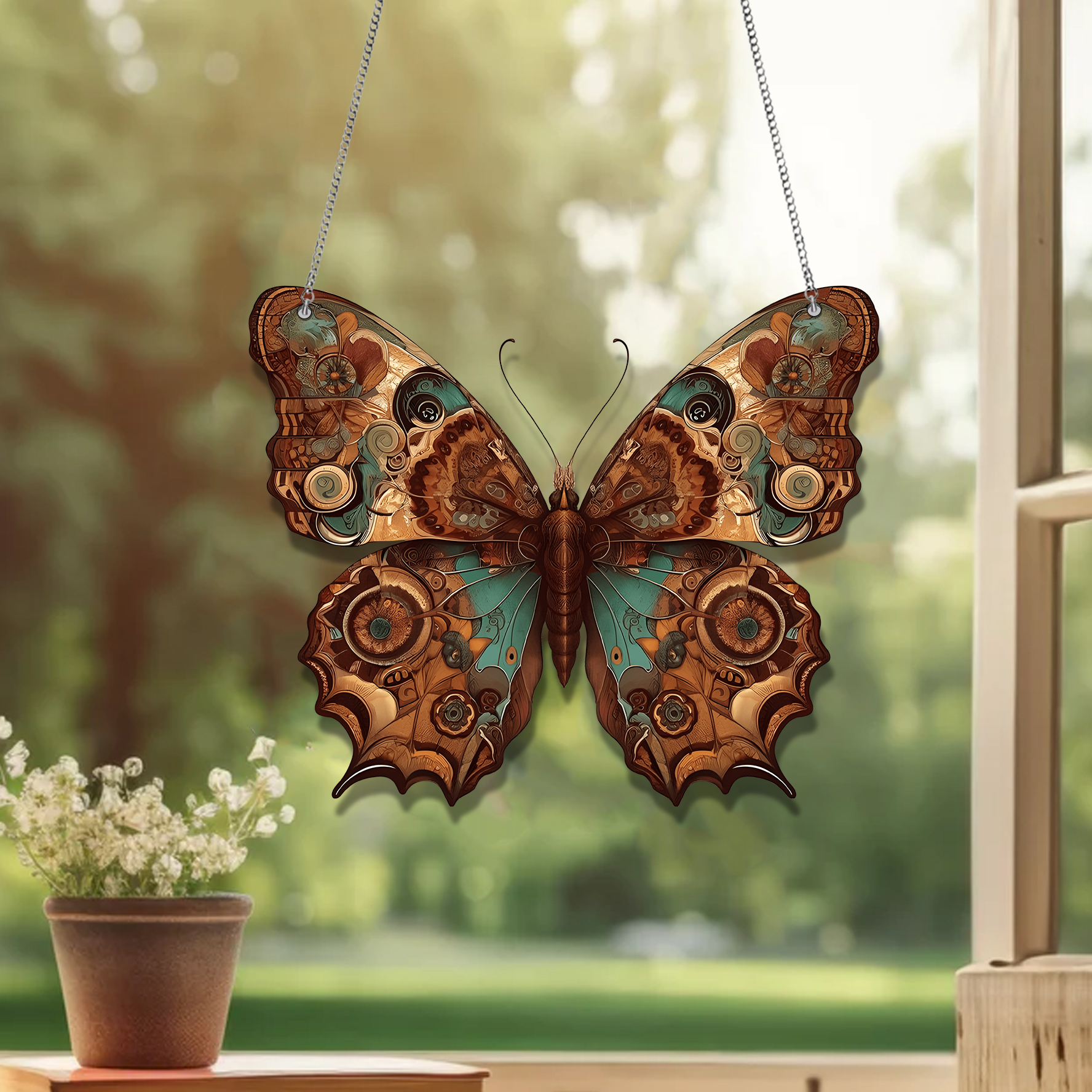 Butterfly Vintage Acrylic Window Hanging