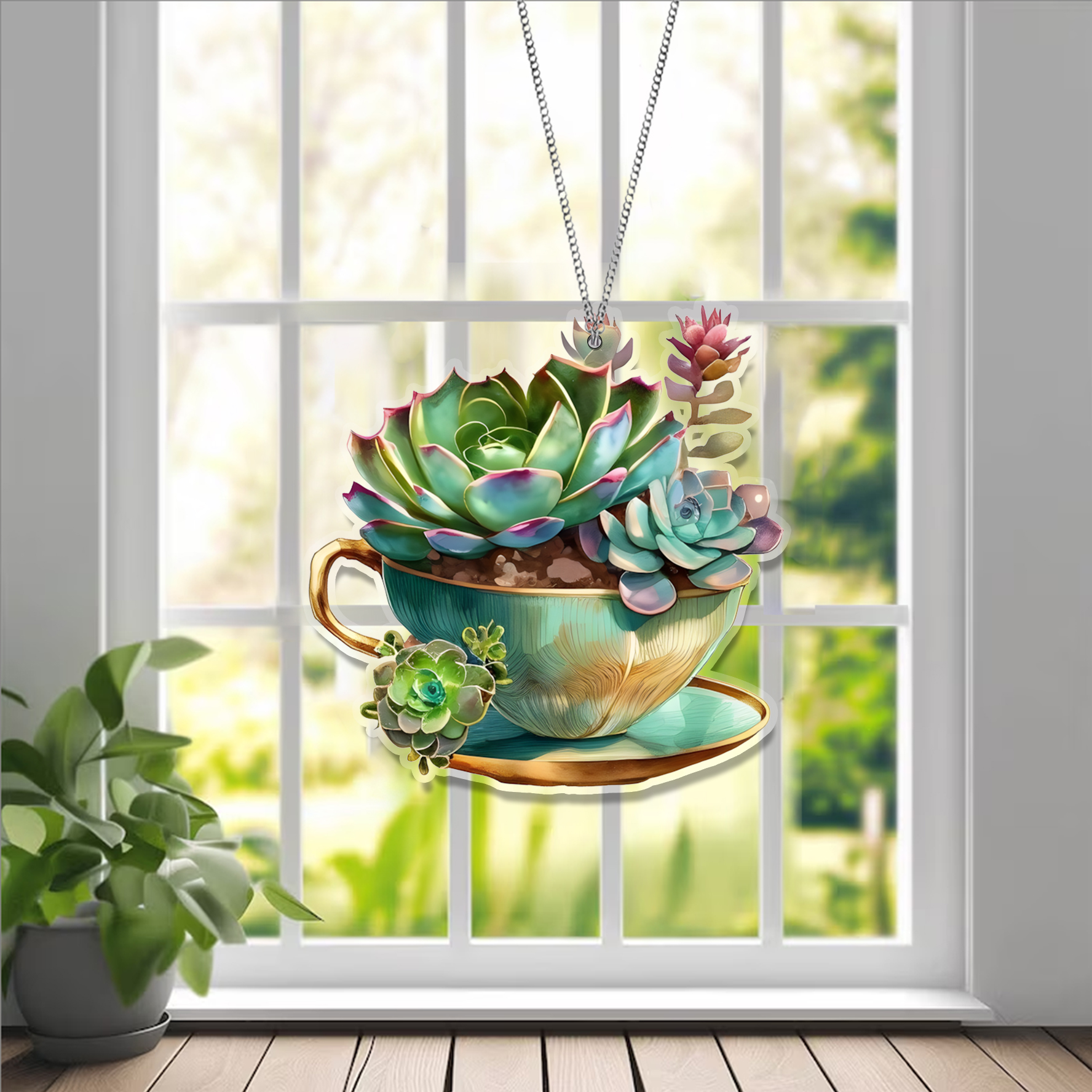 Cactus Plant Acrylic Window Hanging