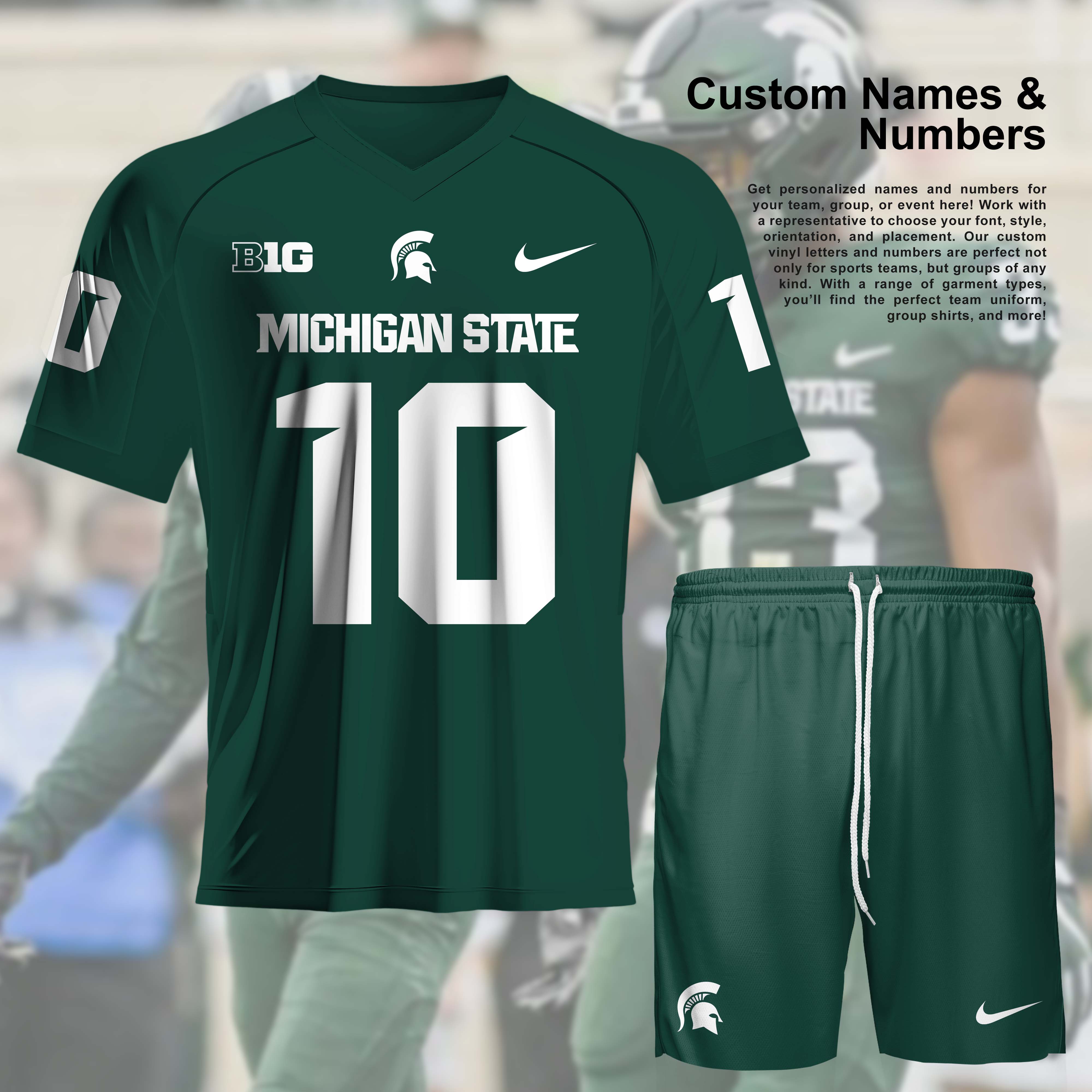 Michigan State Spartans NCAA Team Short T-Shirt PT57292