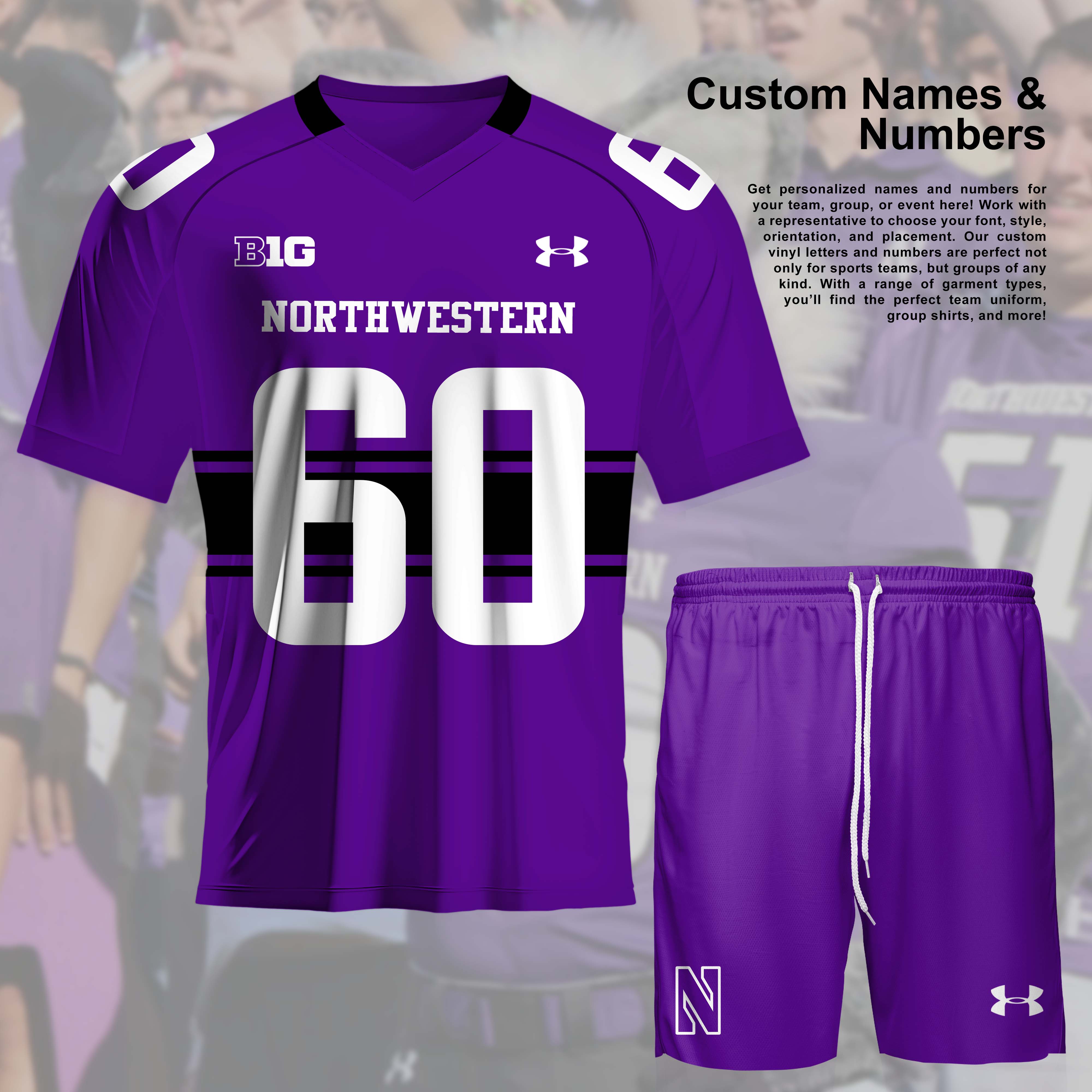 Northwestern Wildcats NCAA Team Short T-Shirt PT57295
