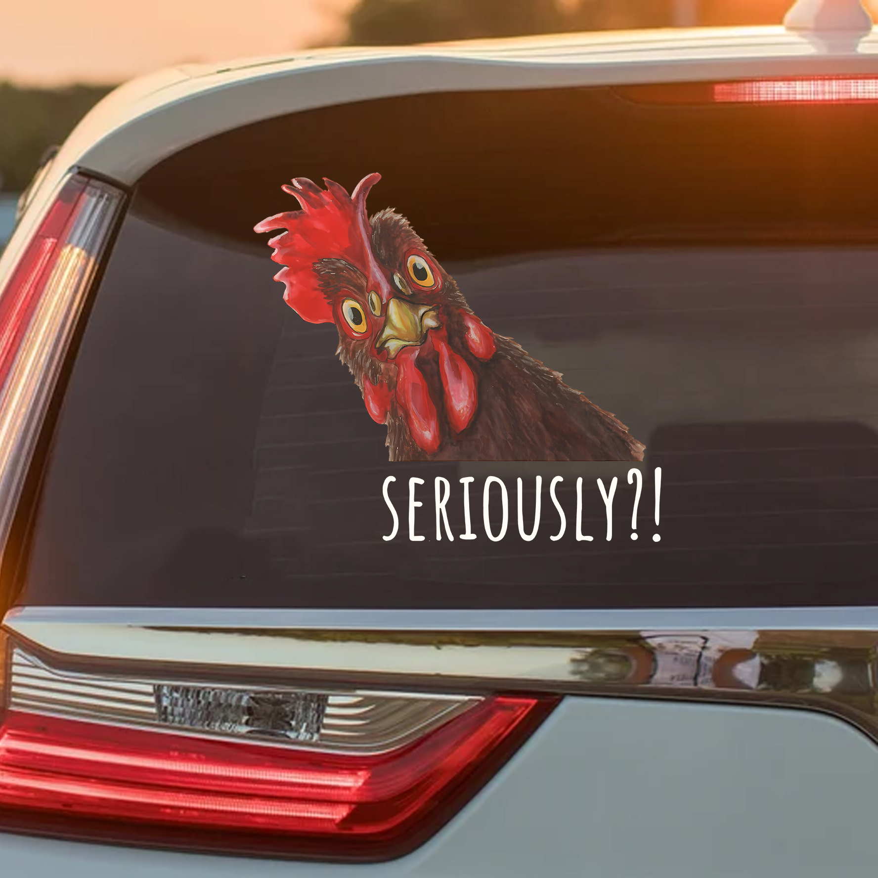 Chicken Seriously Car Decal