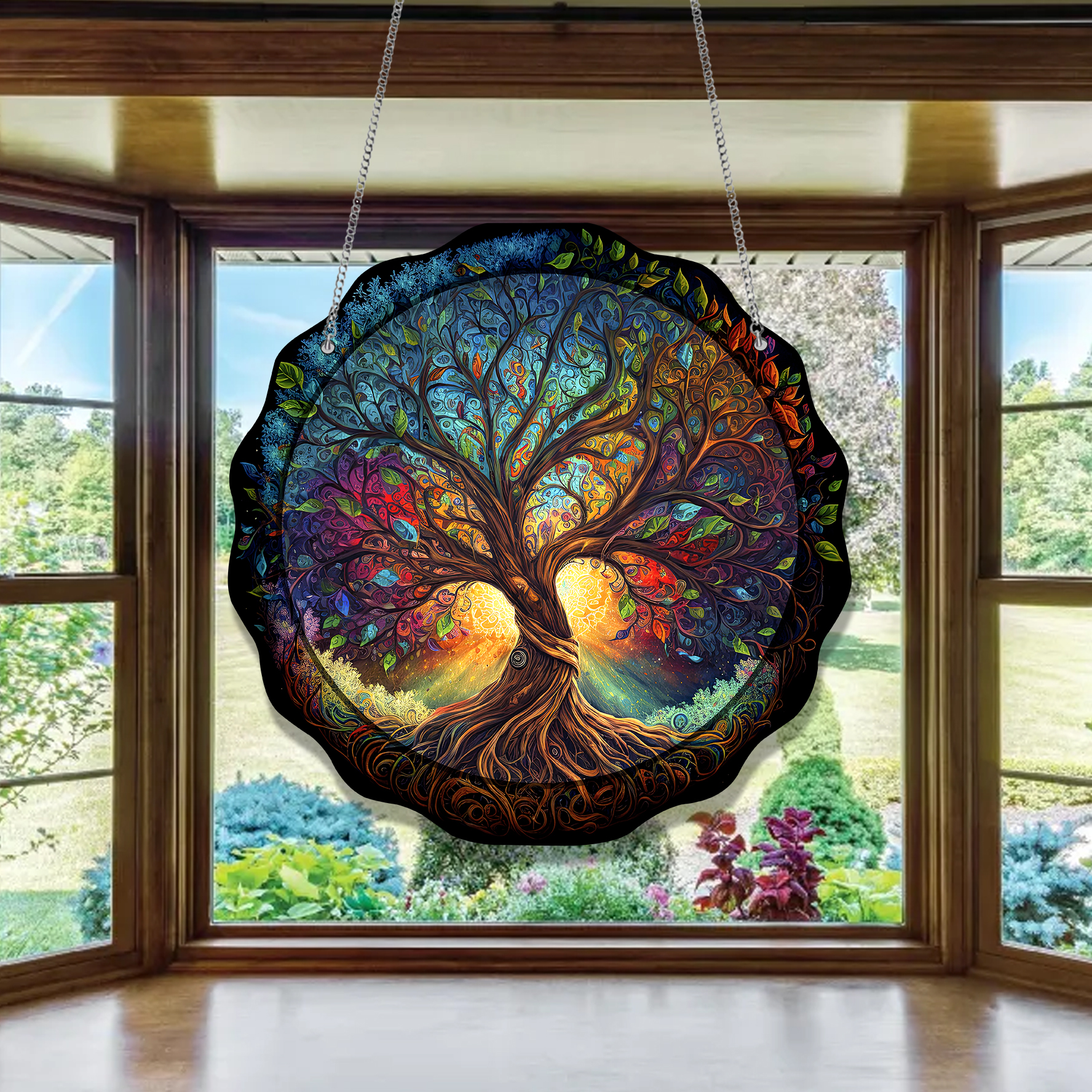 Tree Colorful Plant Acrylic Window Hanging