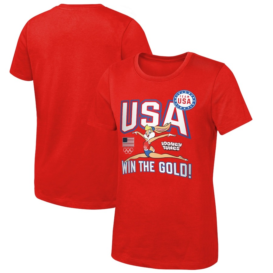 Lola Bunny Team USA Looney Tunes Girls Youth Win The Gold T-Shirt PT57318