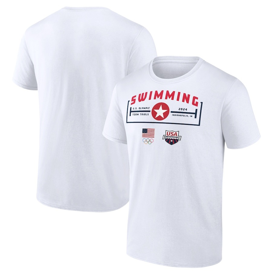 USA Swimming 2024 U.S. Olympic Team Trials Laps T-Shirt - White PT57396