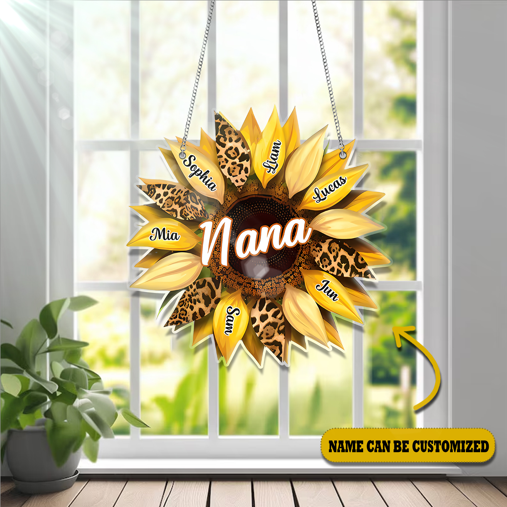 Nana, Mom, Grandma Sunflower Acrylic Window