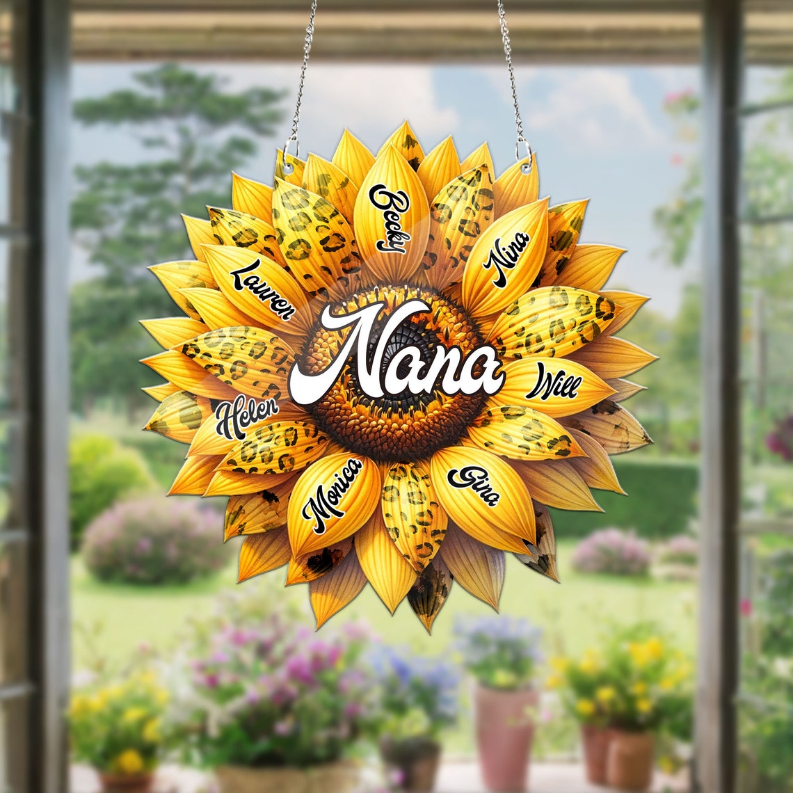 Nana, Mom, Auntie Sunflower Acrylic Window