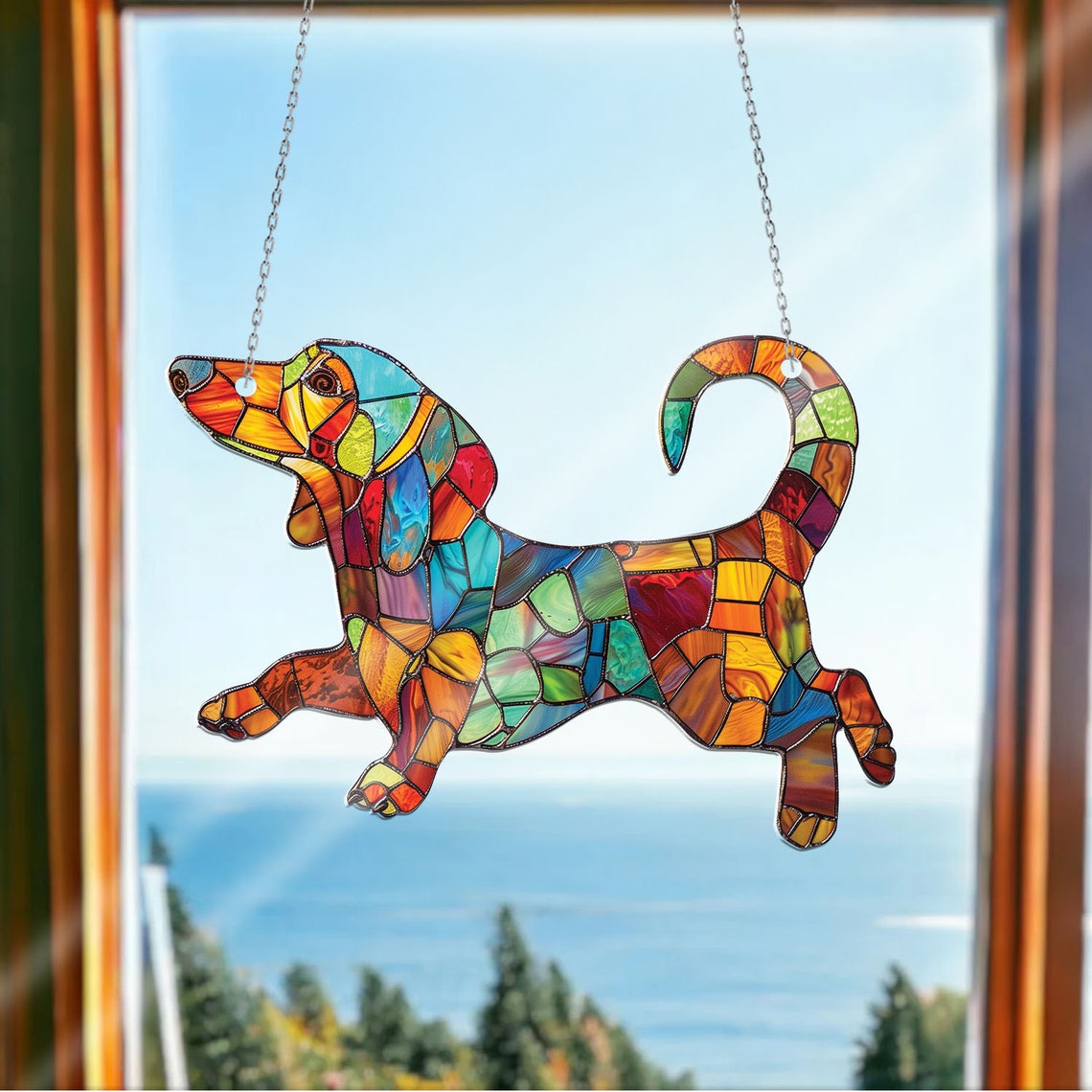 Dachshund Acrylic Window Hanging