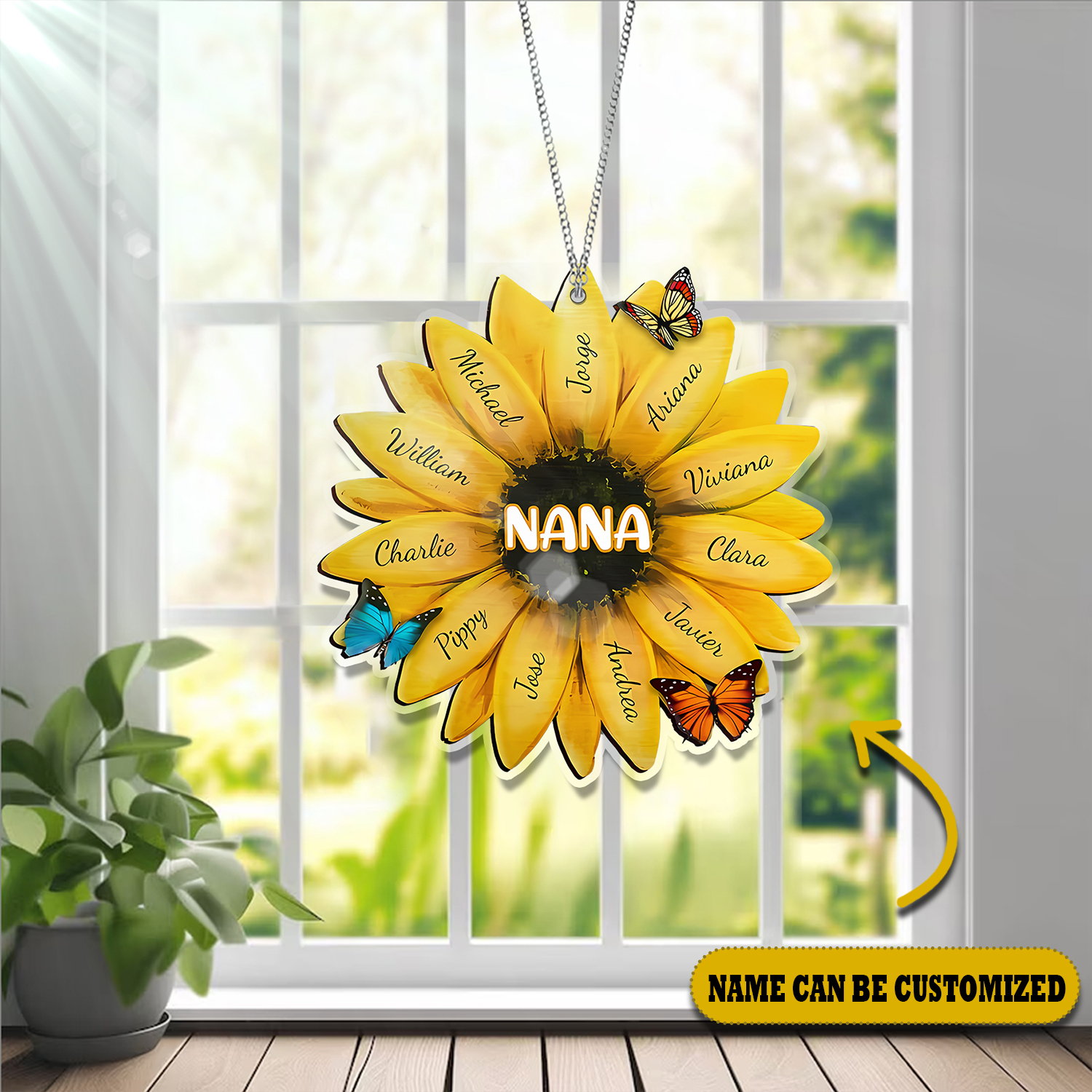 Personalized Sunflower Acrylic Window Hanging