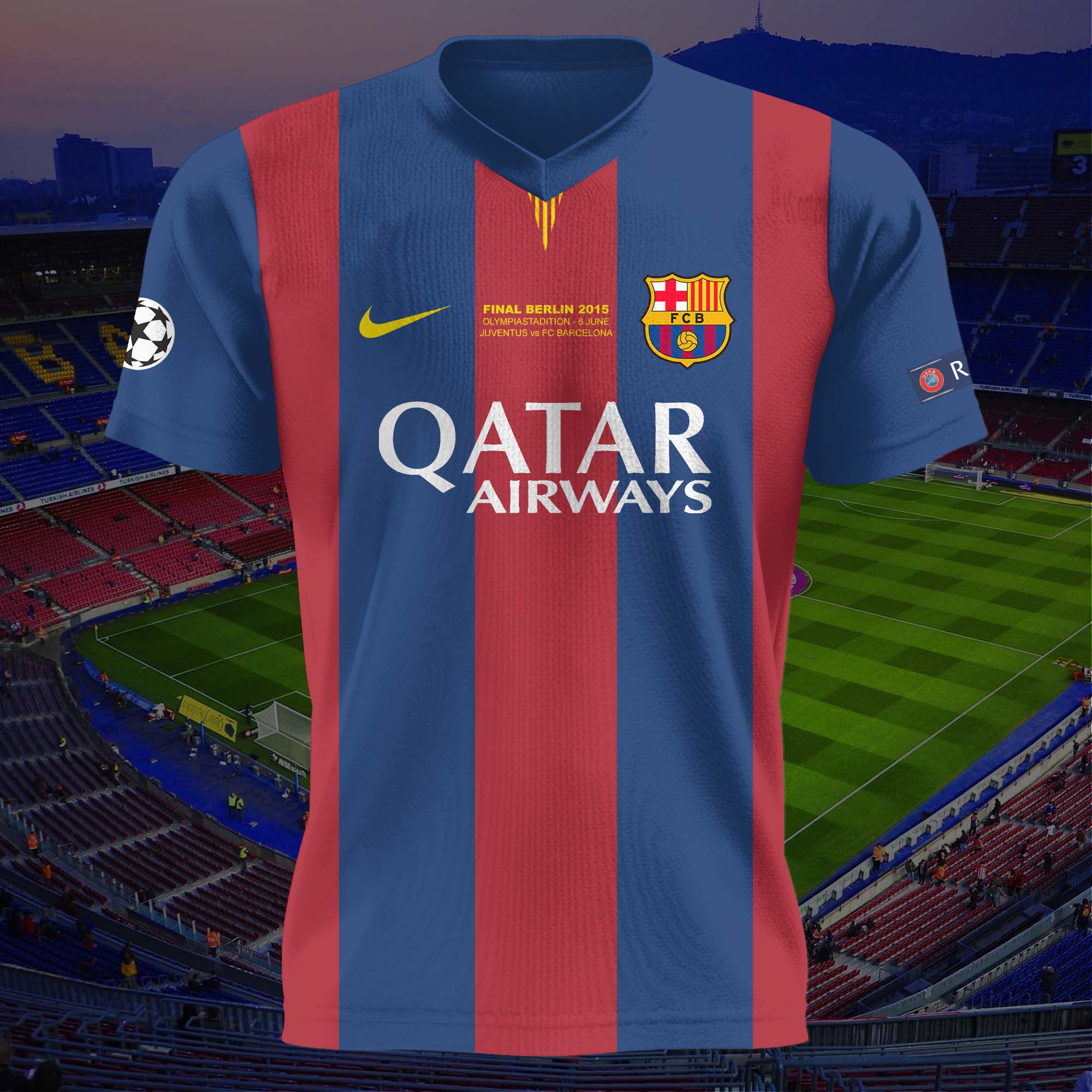 2014-15 Barcelona Champions League Final Retro Shirt PT57497