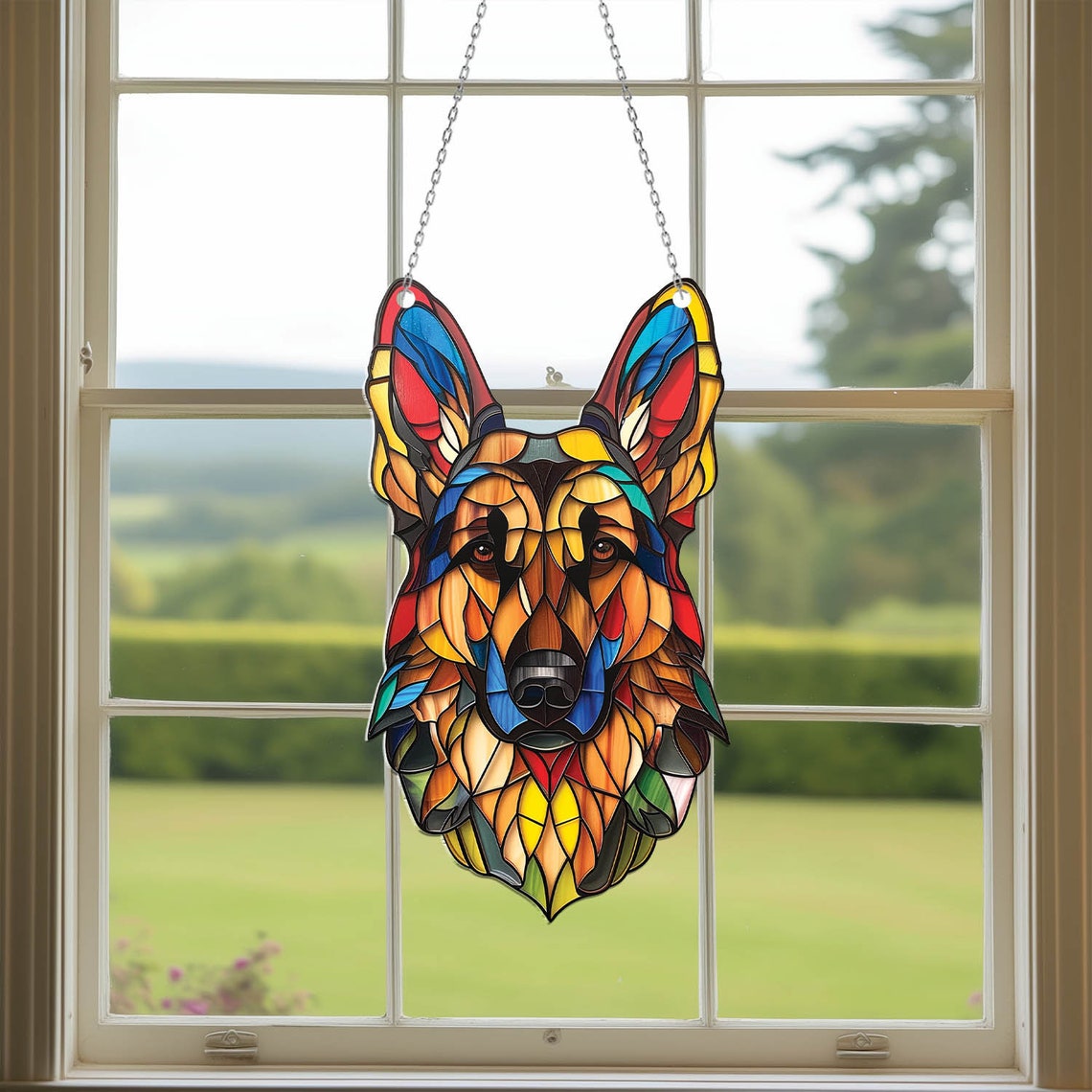 German Shepherd Acrylic Window Hanging