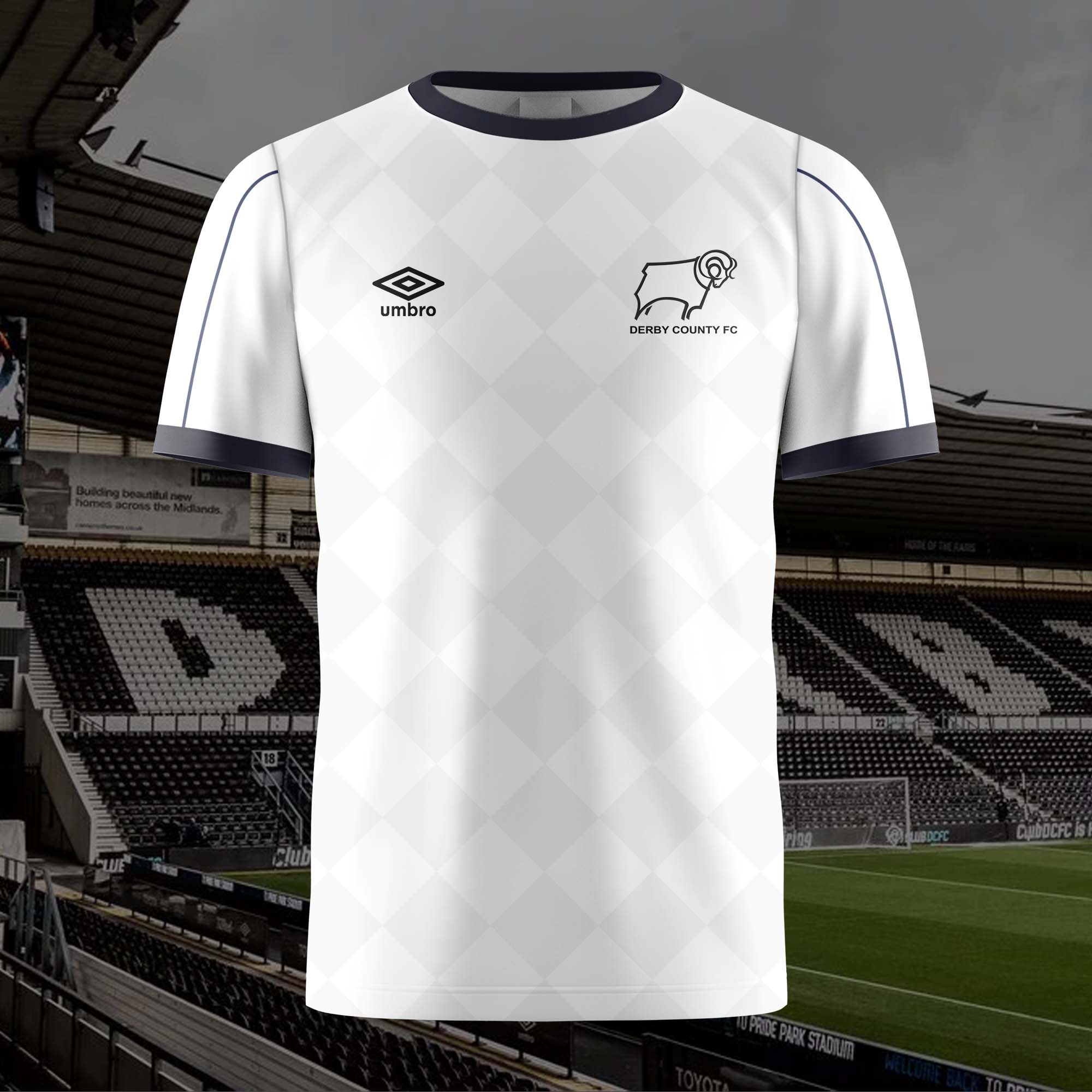 Derby County 1987-88 Home Kit Retro Shirt PT57229