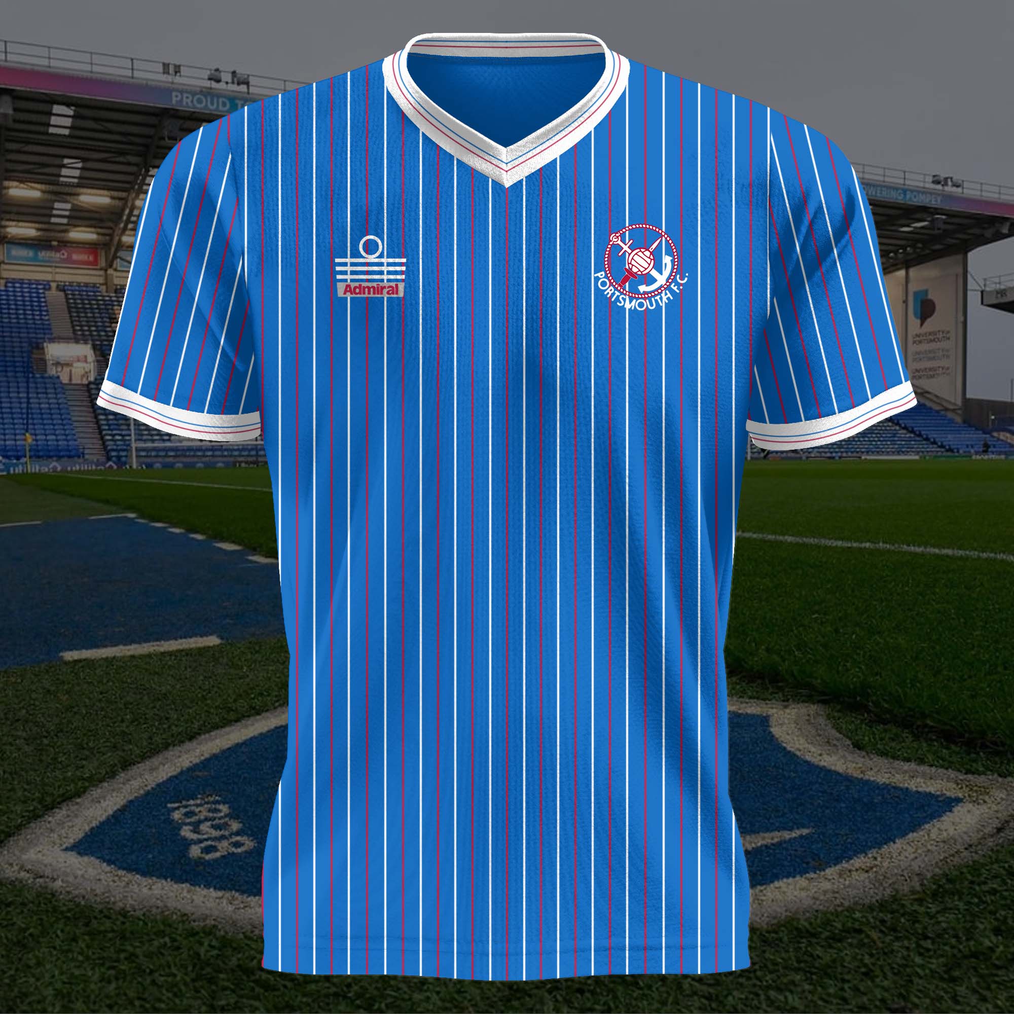 Portsmouth 1987-88 Home Kit Retro Shirt PT57238