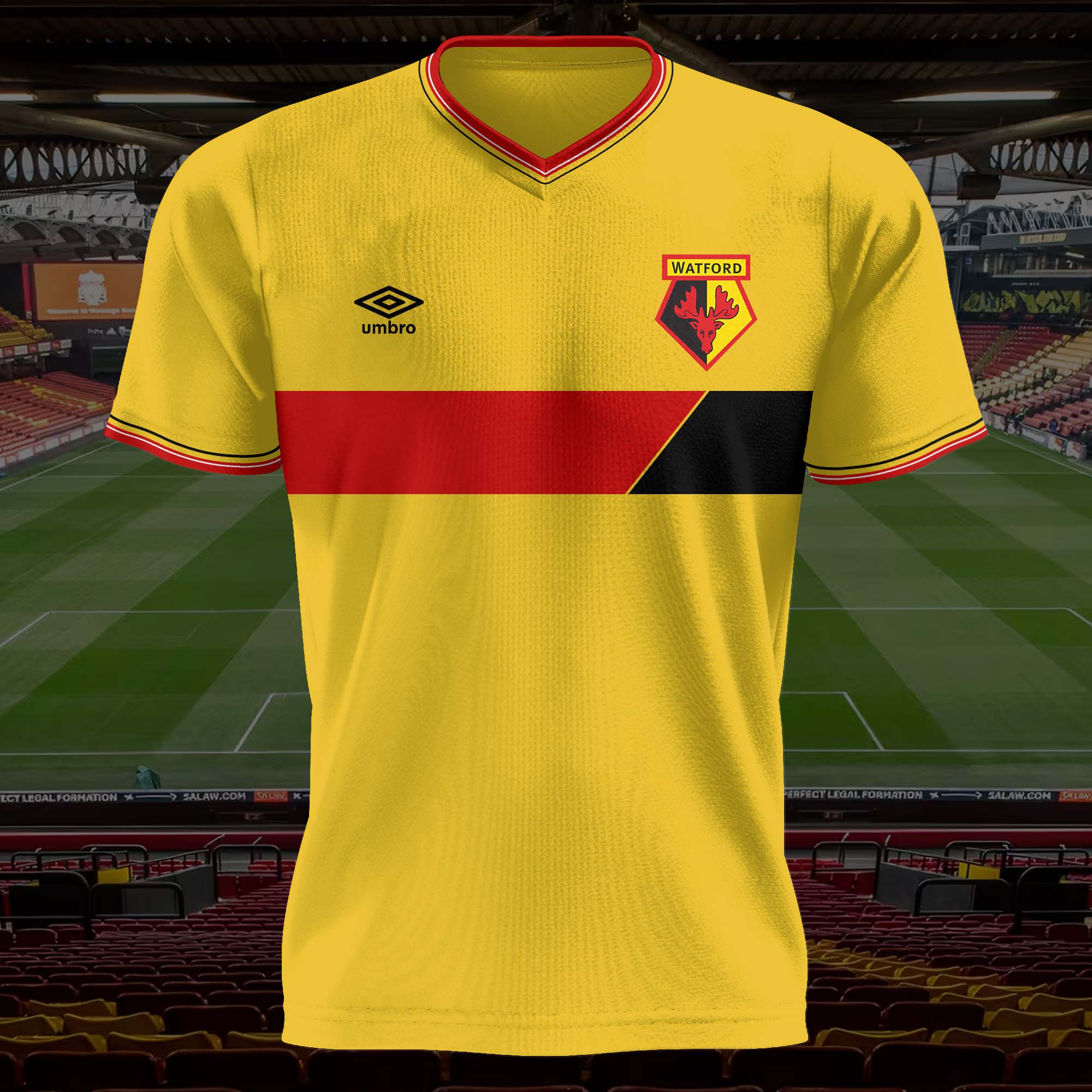 Watford 1987-88 Home Kit Retro Shirt PT57243 – SportRetroZone