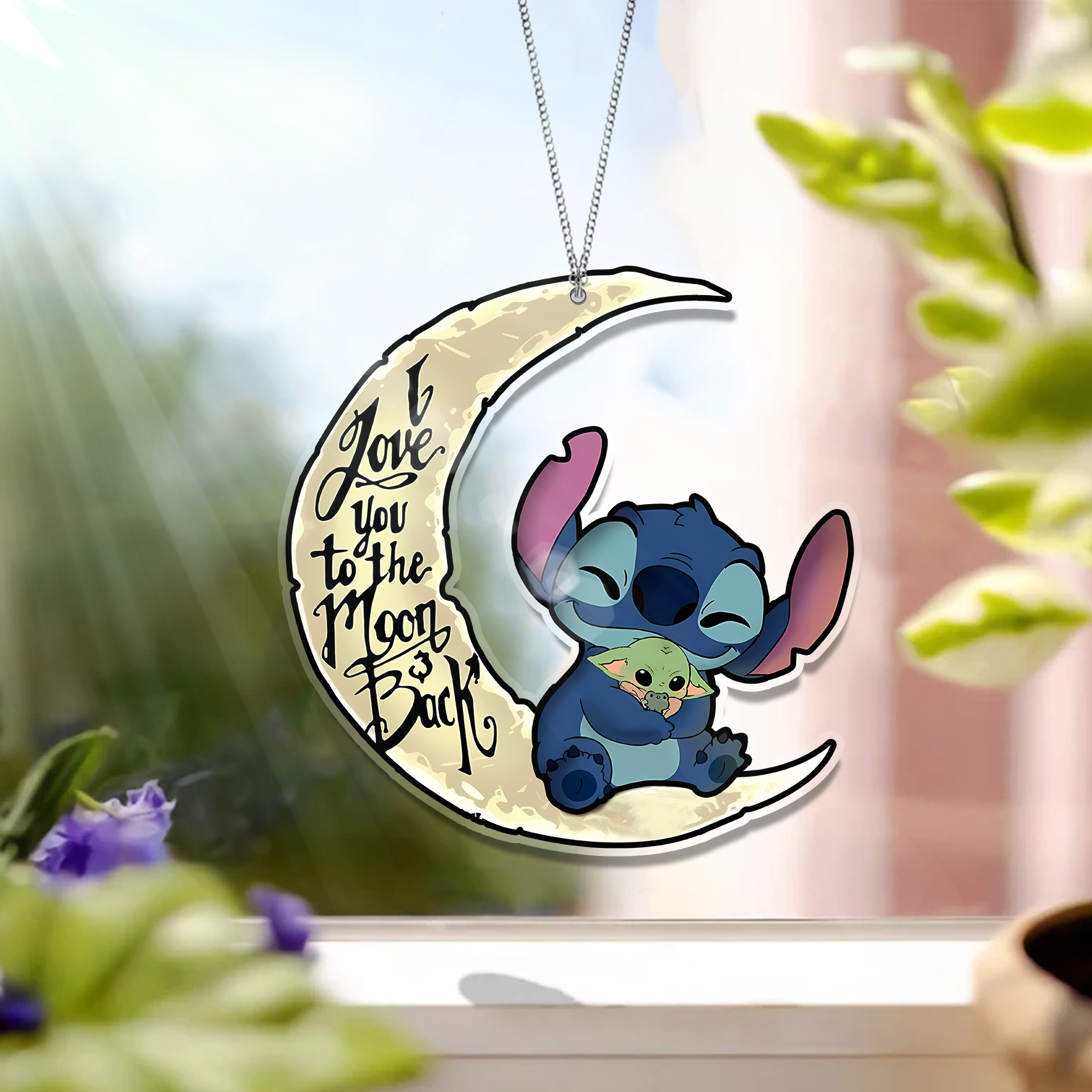 Stitch I Love You To The Moon And Back  Acrylic Window