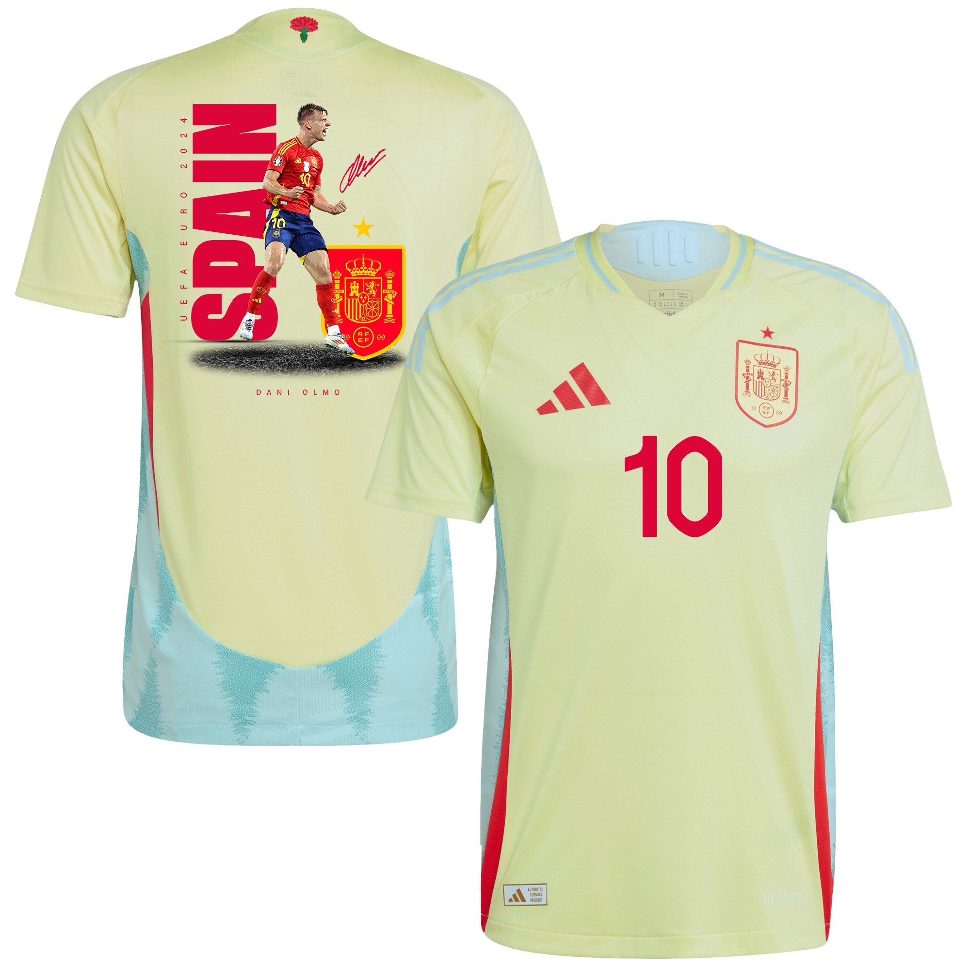 Dani Olmo 10 The Key Player Spain National Team 2024 Away Men Jersey - Yellow PT57264