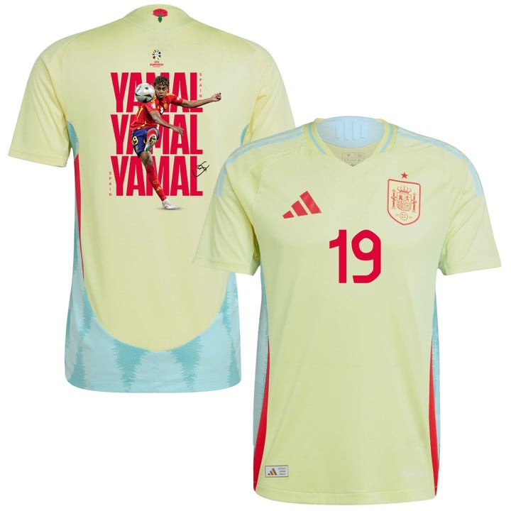 Lamine Yamal 19 Bright Future Spain National Team 2024 Away Men Jersey - Yellow PT57265