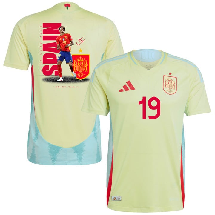 Lamine Yamal 19 Genius Spain National Team 2024 Away Men Jersey - Yellow PT57266