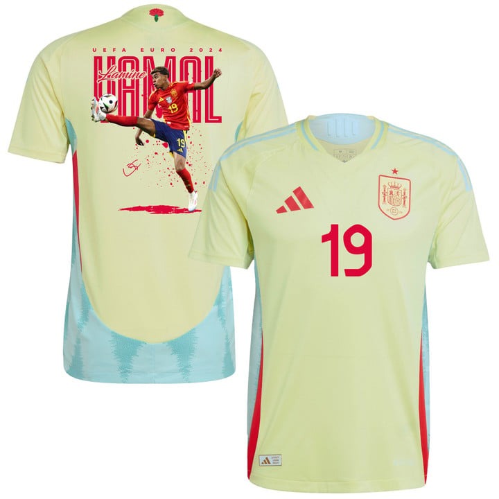 Lamine Yamal 19 Miracle At The Age Of 16 Spain National Team 2024 Away Men Jersey - Yellow PT57267