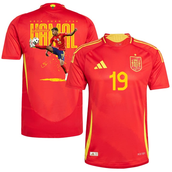 Lamine Yamal 19 Miracle At The Age Of 16 Spain National Team 2024 Home Men Jersey - Red PT57268