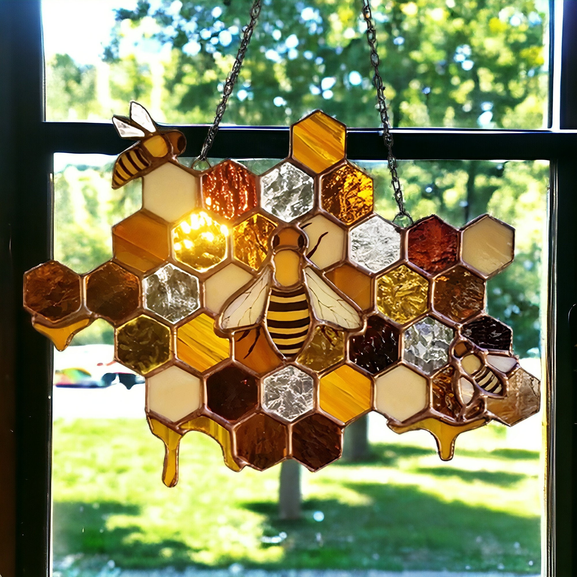 Honeycomb Bee ACRYLIC Window hanging