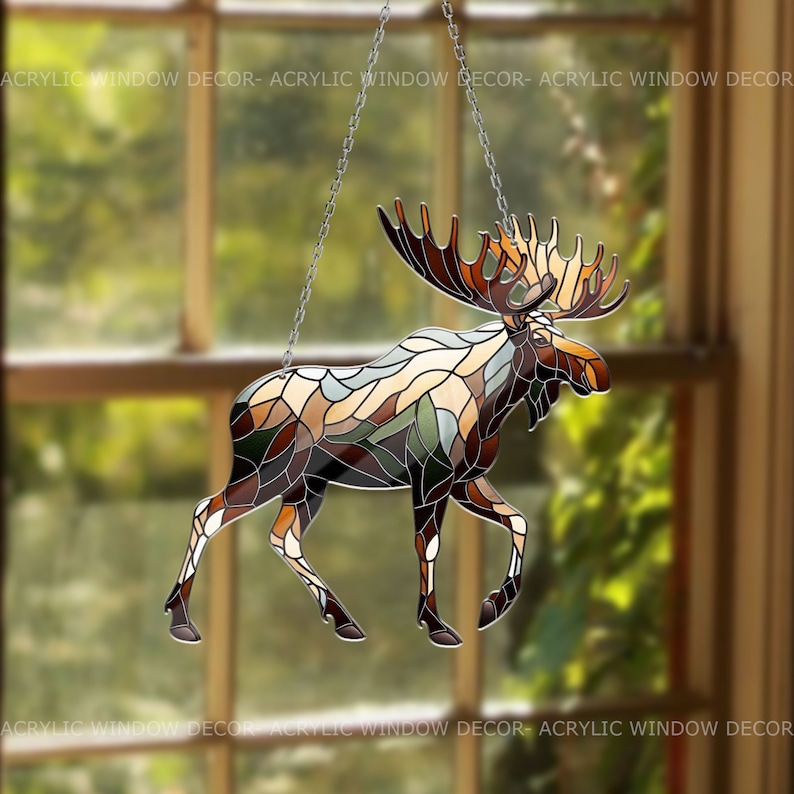 Moose Acrylic Window Hanging,