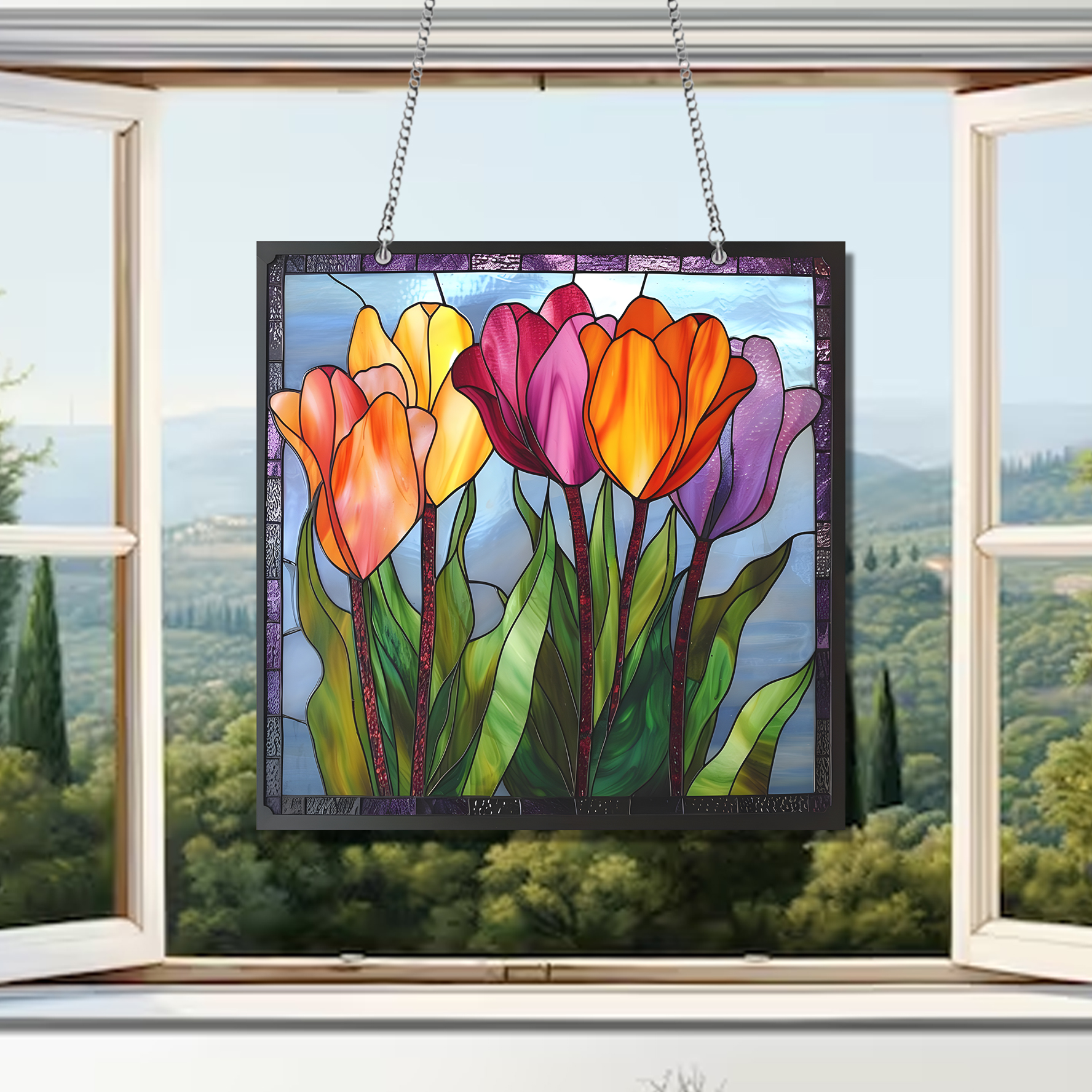 Tulip Colorful Acrylic Window Hanging