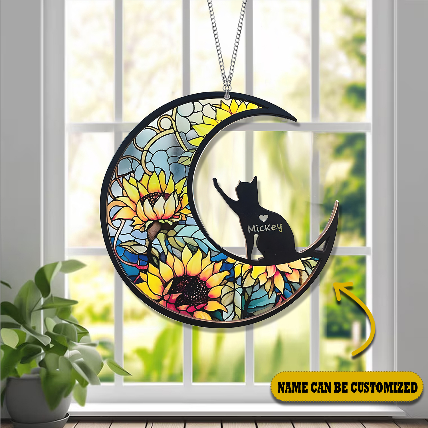 Cat Flower Acrylic Window Hanging, Cat Decoration, Cat lovers gift, Gift For Cat lover’s, Cat lovers, Home Decor