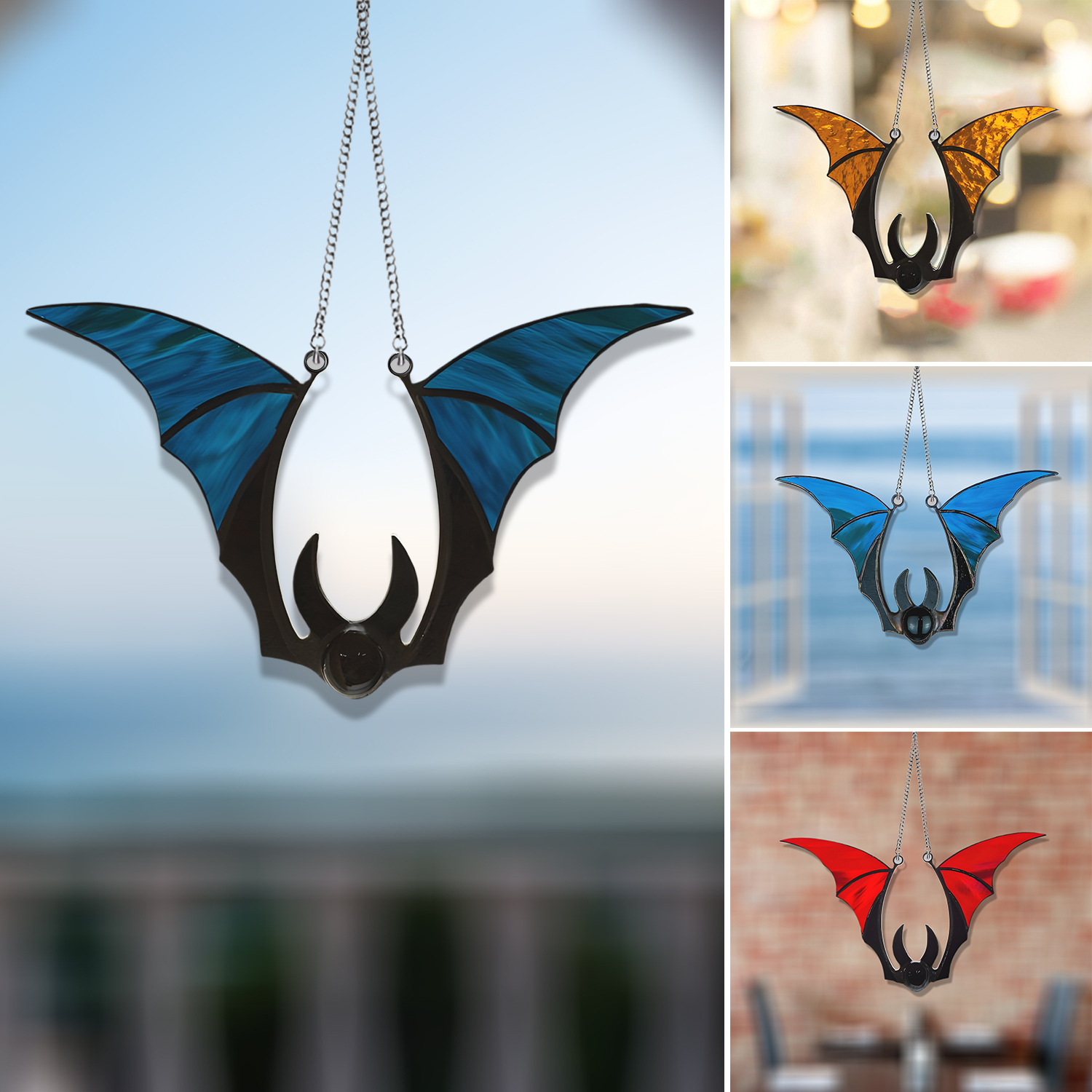 Bat Colorful Acrylic Window Decor, mythical creature Acrylic Window Hanging Art Decoration, Indoor Decor, Bat lovers gift , Garden Gift, Gift For Home