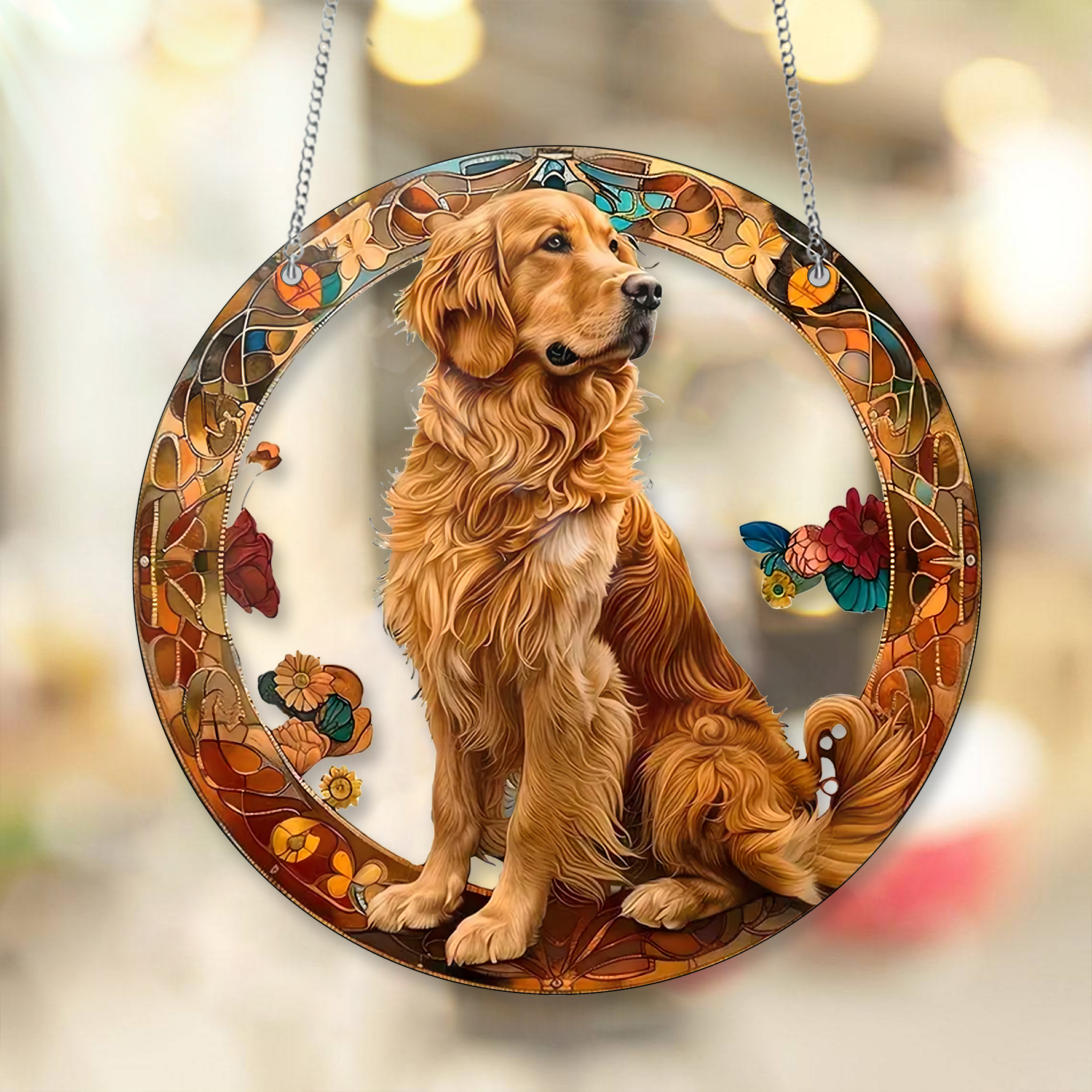 The Golden Retriever Acrylic Window Hanging