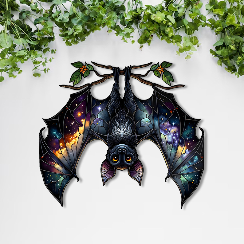 Bat Hanging Metal Sign