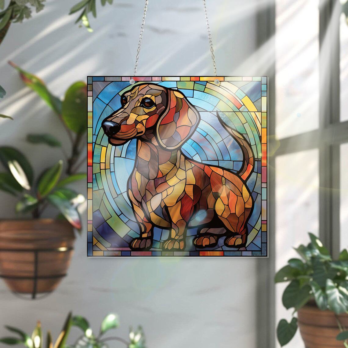 Dachshund Lover's Acrylic Window Hanging