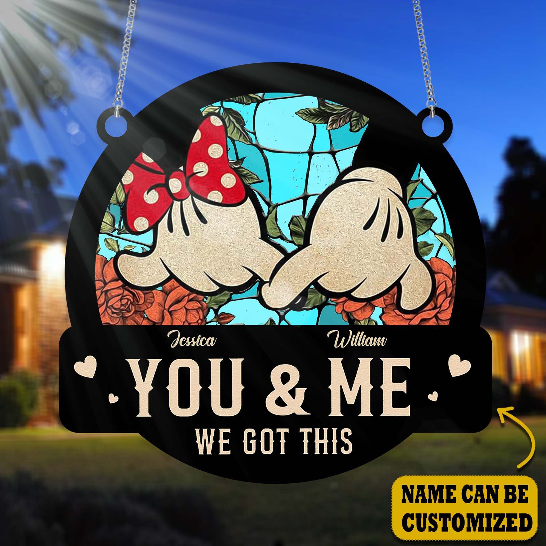 Mickey Minnie You & Me We Got This Customized Acrylic Window Hangings, Disney Lover’s, Mickey Minnie Window hanging, Home Decor , Gift For Disney Lover’s , Gift For Home