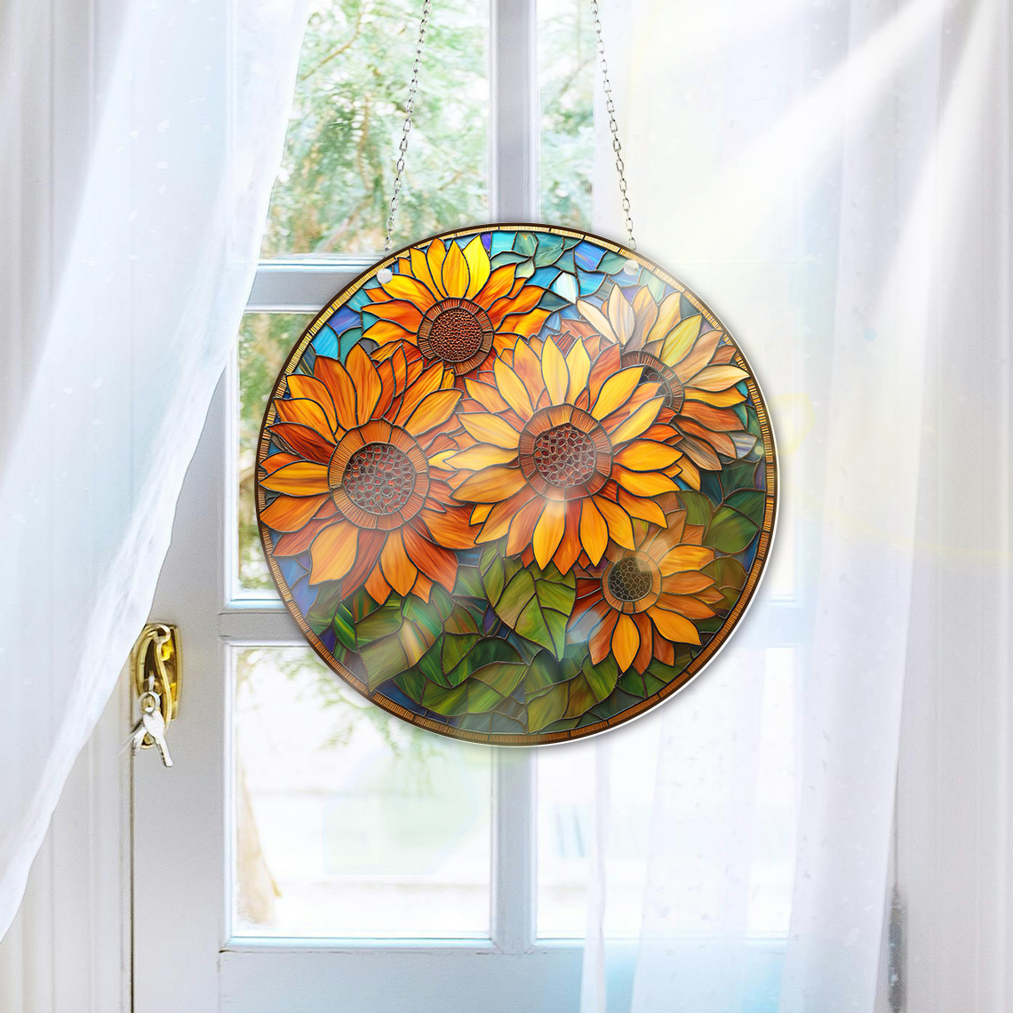 Sunflowers Plant Acrylic Window Hanging