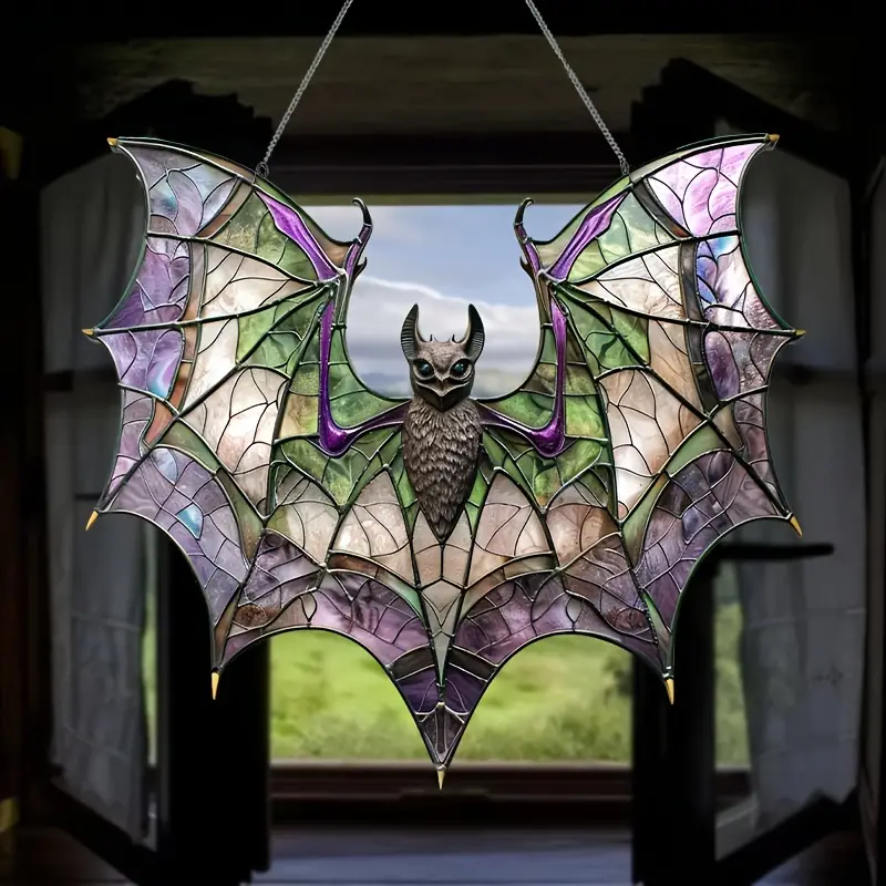 Bat Purple Acrylic Window Hanging, Indoor Decor, Bat lovers gift, Funny ...