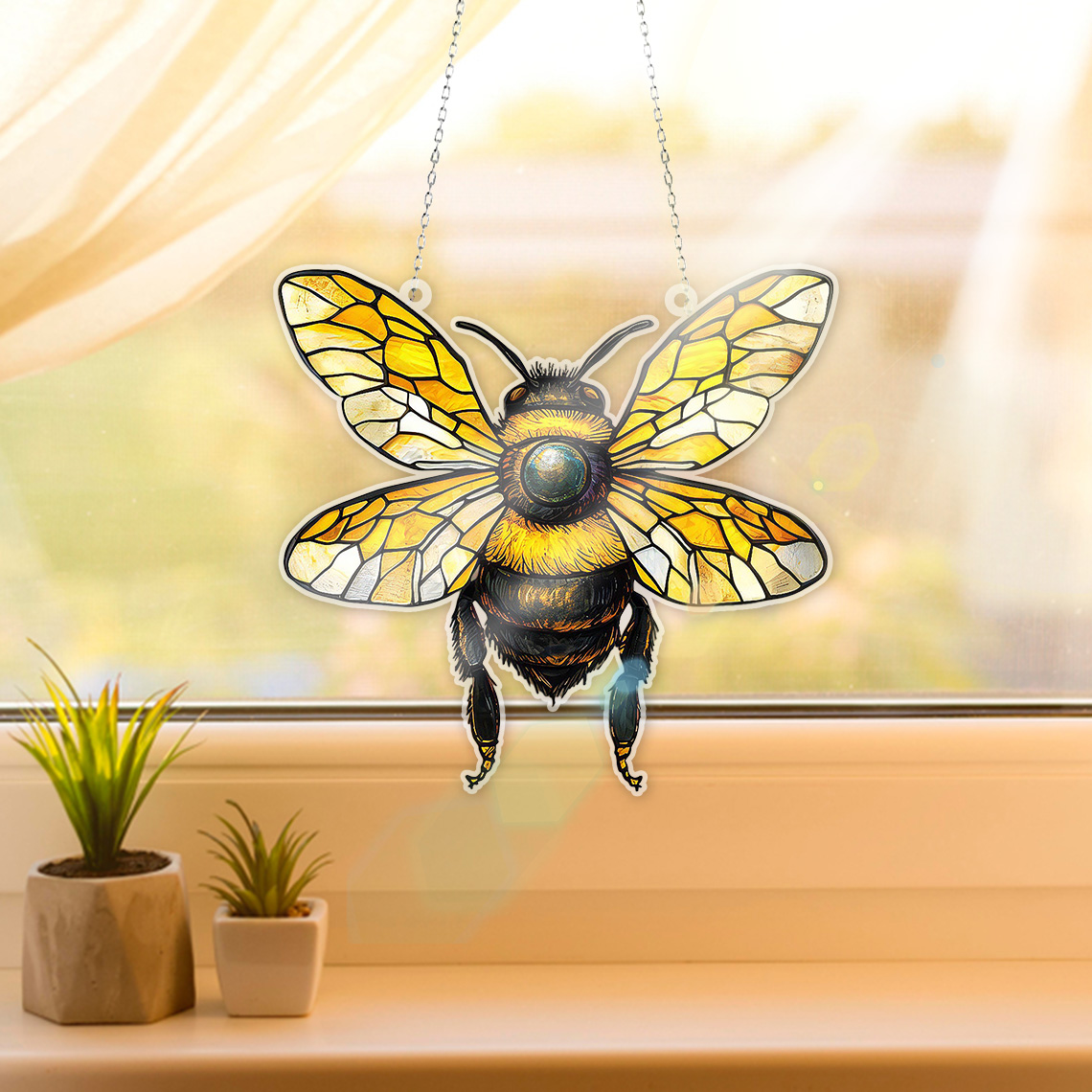 Bee Fly ACRYLIC Window hanging, Honey Bee Acrylic Window Decor, Perfect Gift For Home, Hippie Decor, Garden Gift, Wildlife Lover’s