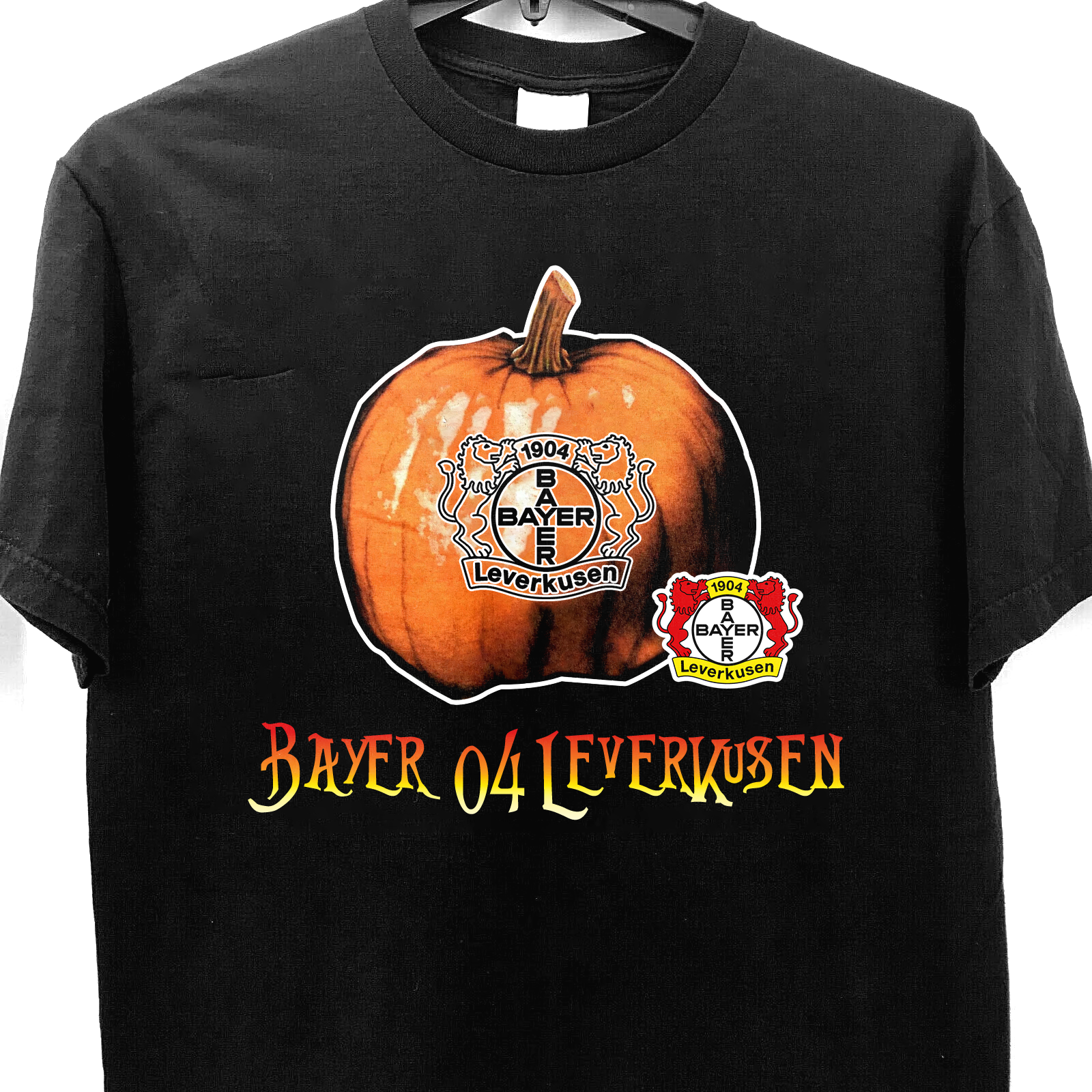 Bayer 04 Leverkusen Halloween Pumpkin Black Shirt PT57638