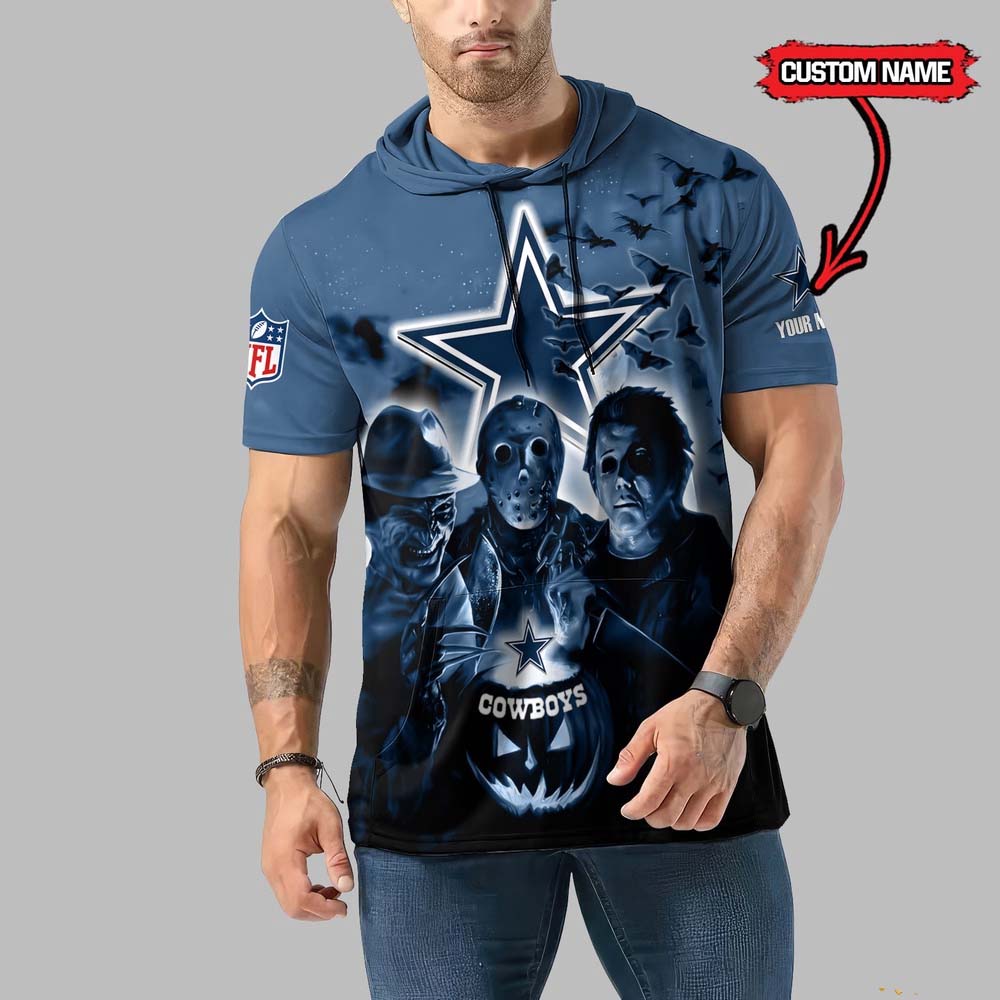 Dallas Cowboys  Horror Characters Essential Halloween Sleeveless Hoodie PT57538