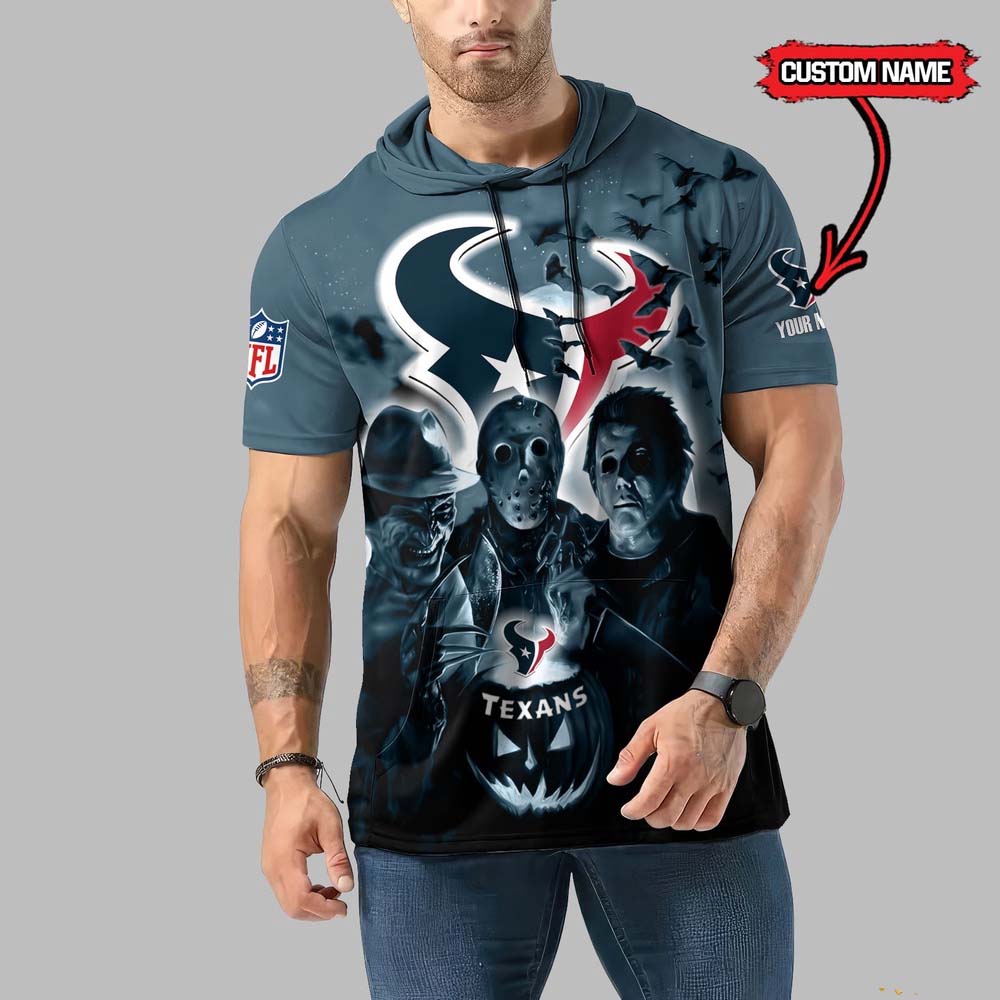 Houston Texans Horror Characters Essential Halloween Sleeveless Hoodie PT57542