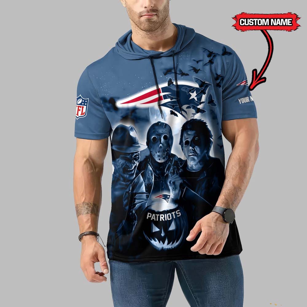 New England Patriots Horror Characters Essential Halloween Sleeveless Hoodie PT57551