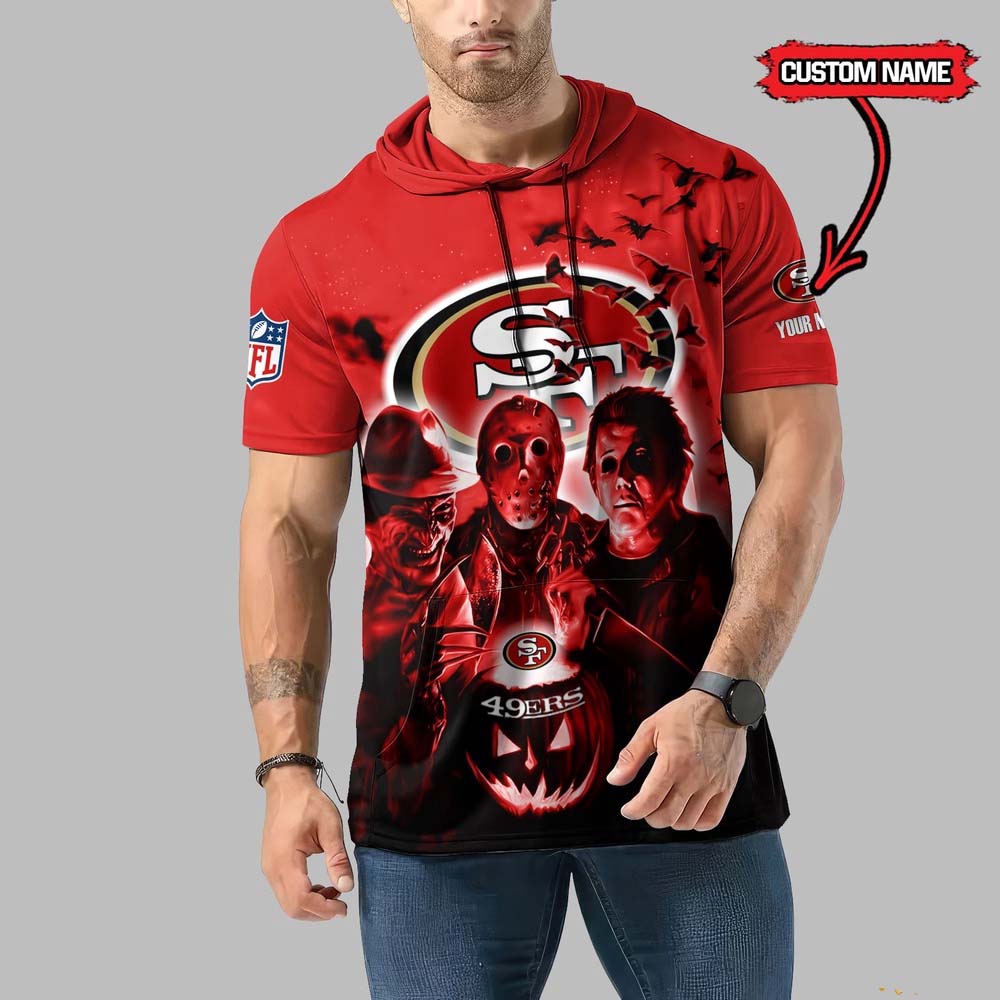 San Francisco 49ers Horror Characters Essential Halloween Sleeveless Hoodie PT57557