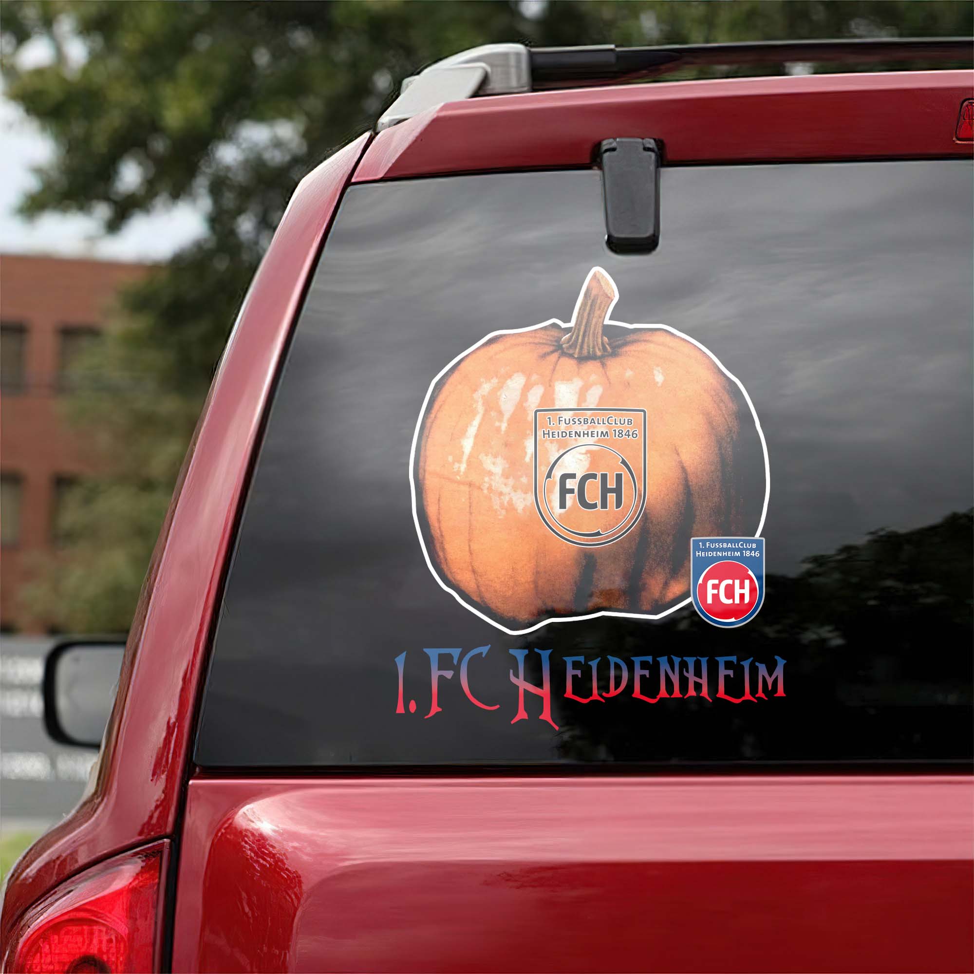 1. FC Heidenheim Bundesliga Football Halloween Pumpkin Car Decal PT57725