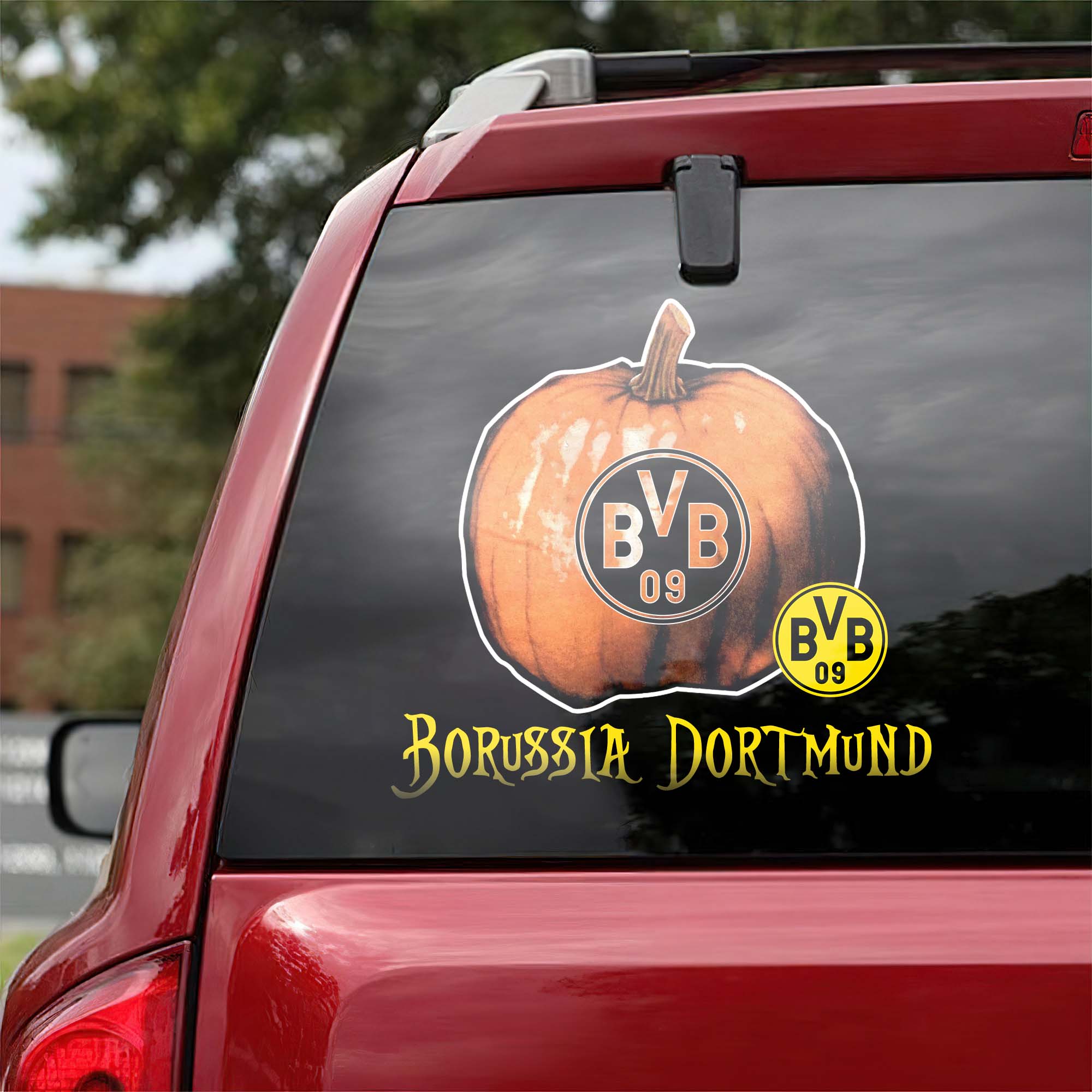 Borussia Dortmund Bundesliga Football Halloween Pumpkin Car Decal PT57730