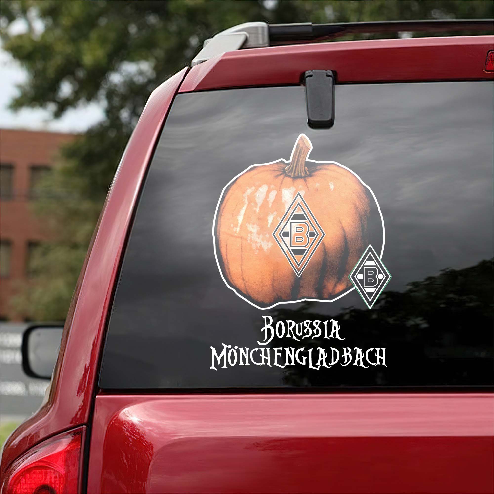 Borussia MÃ¶nchengladbach Bundesliga Football Halloween Pumpkin Car Decal PT57731