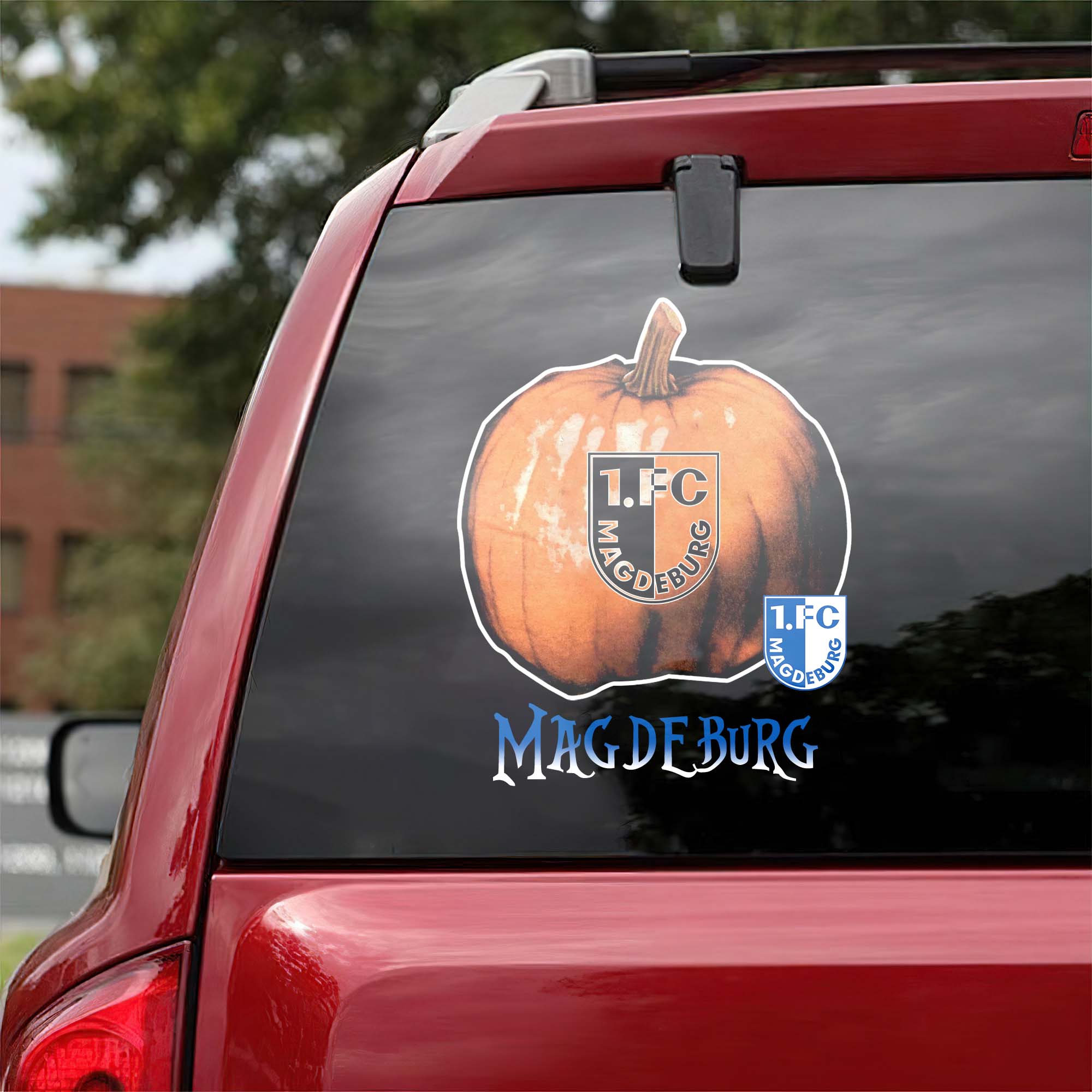 Magdeburg Bundesliga Football Halloween Pumpkin Car Decal PT57744