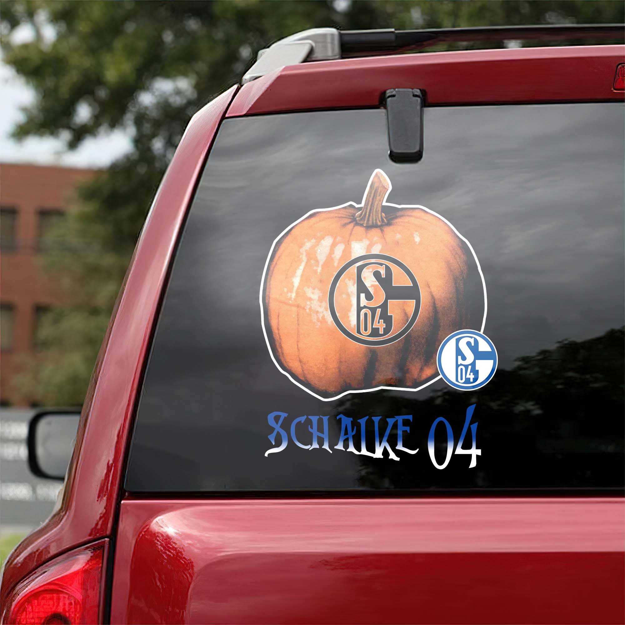 Schalke 04 Bundesliga Football Halloween Pumpkin Car Decal PT57751