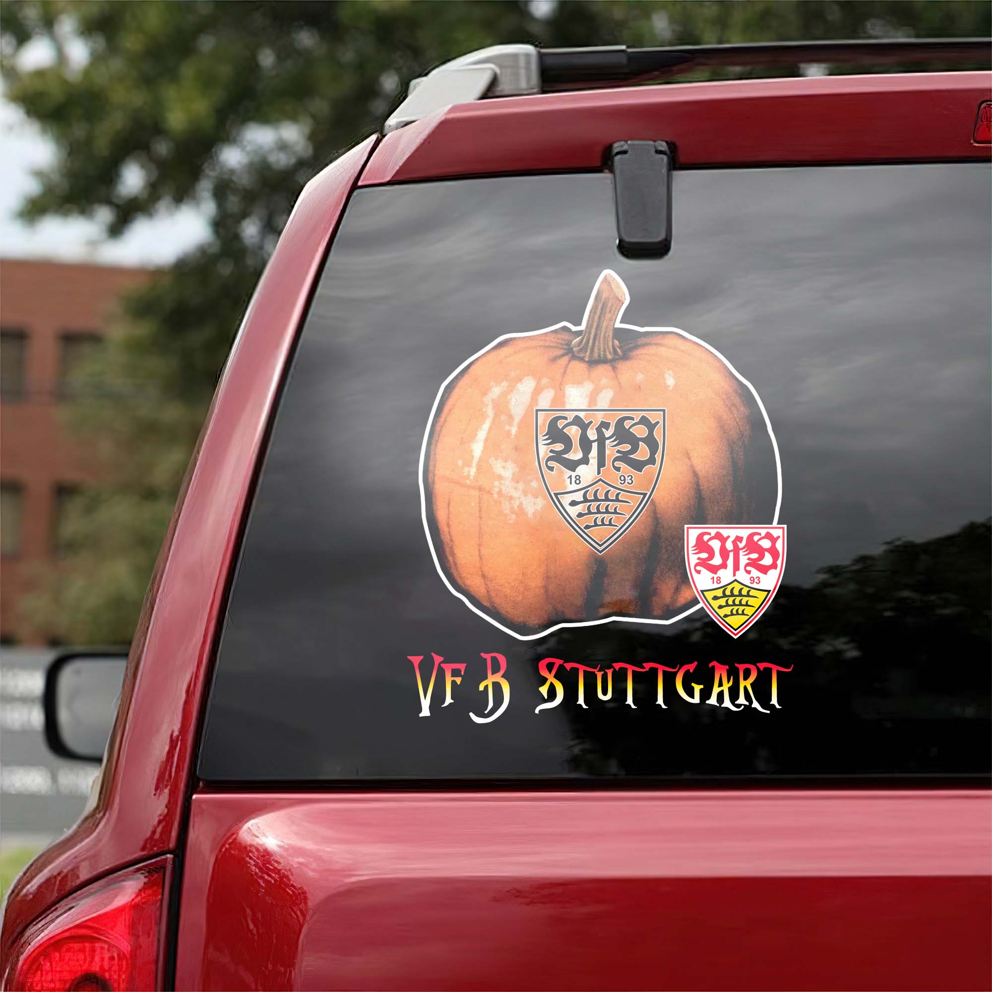 VfB Stuttgart Bundesliga Football Halloween Pumpkin Car Decal PT57758