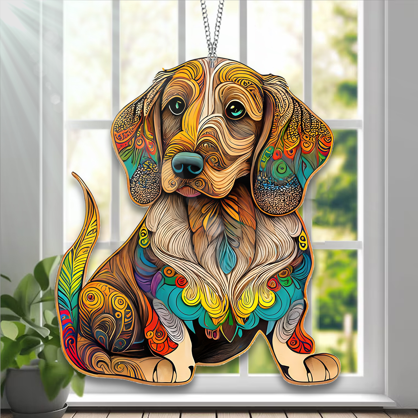 Dachshund Lover’s Acrylic Window Hanging, Dog Mom Gift, Dog Lover Gift , Home Decor , Pet Lover’s , Gift For Dog Lover’s , Gift For Dachshund