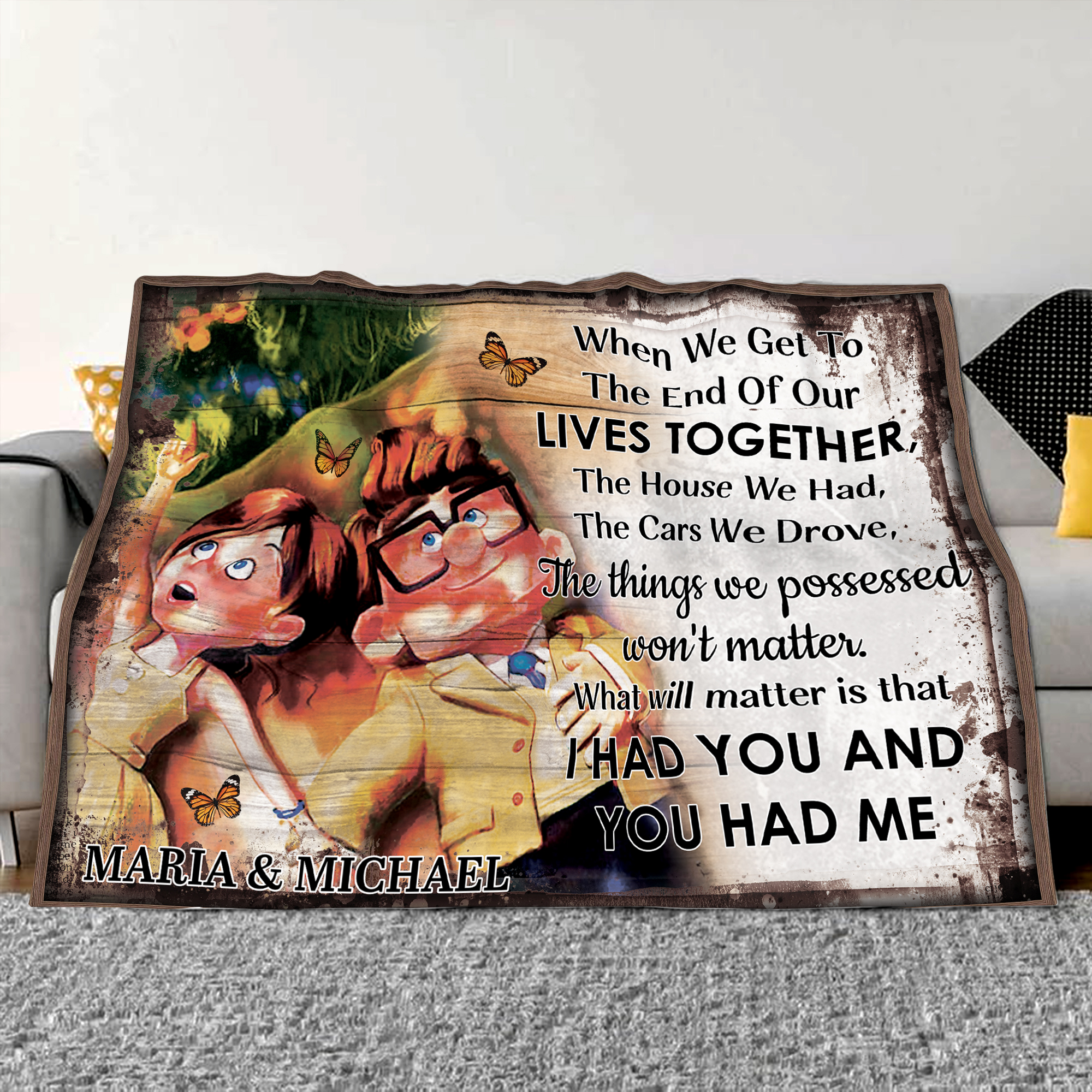 Personalized Couple Blanket ,Custom Name Baby Blanket Pooh Disney,  Birthday Girl, Gift Disney Blanket , Gift For Woman, Gift For Kids